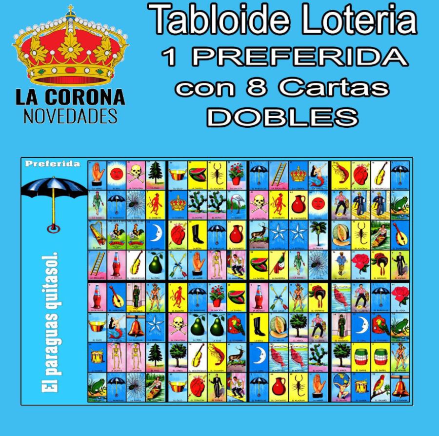 1 Preferida 8 cartas Dobles Tabloide de Loteria