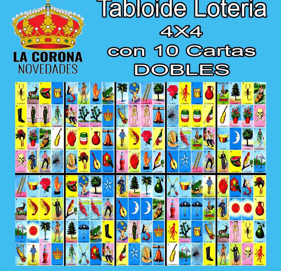 10 Cartas Dobles Tabloide de Loteria