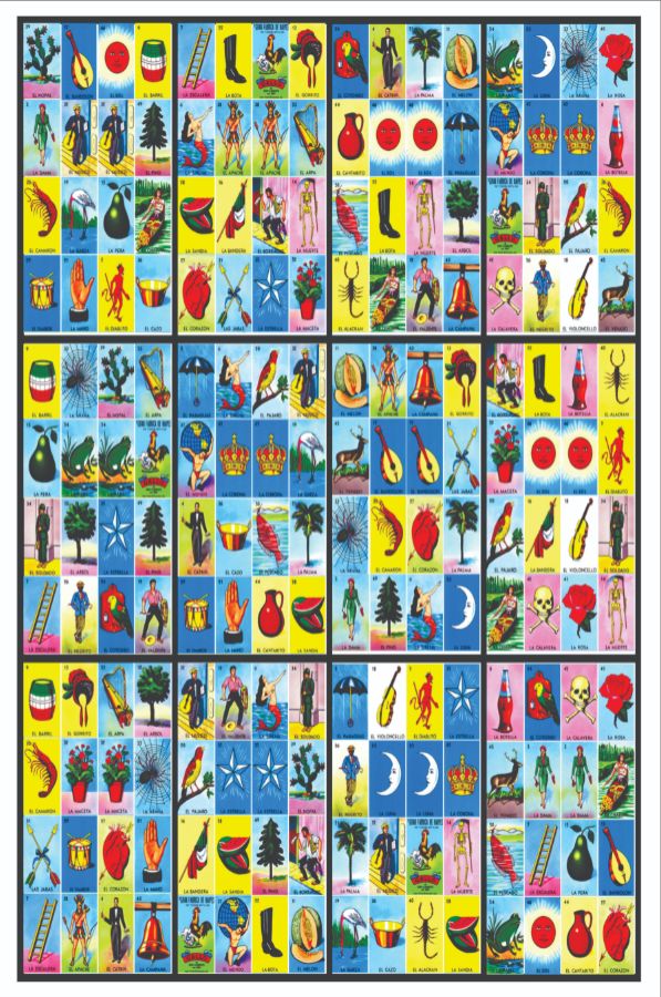 12 Cartas Dobles Vertical Tabloide de Loteria