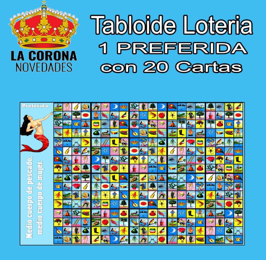 1 Preferida 20 Cartas Sencillas Tabloide de Loteria