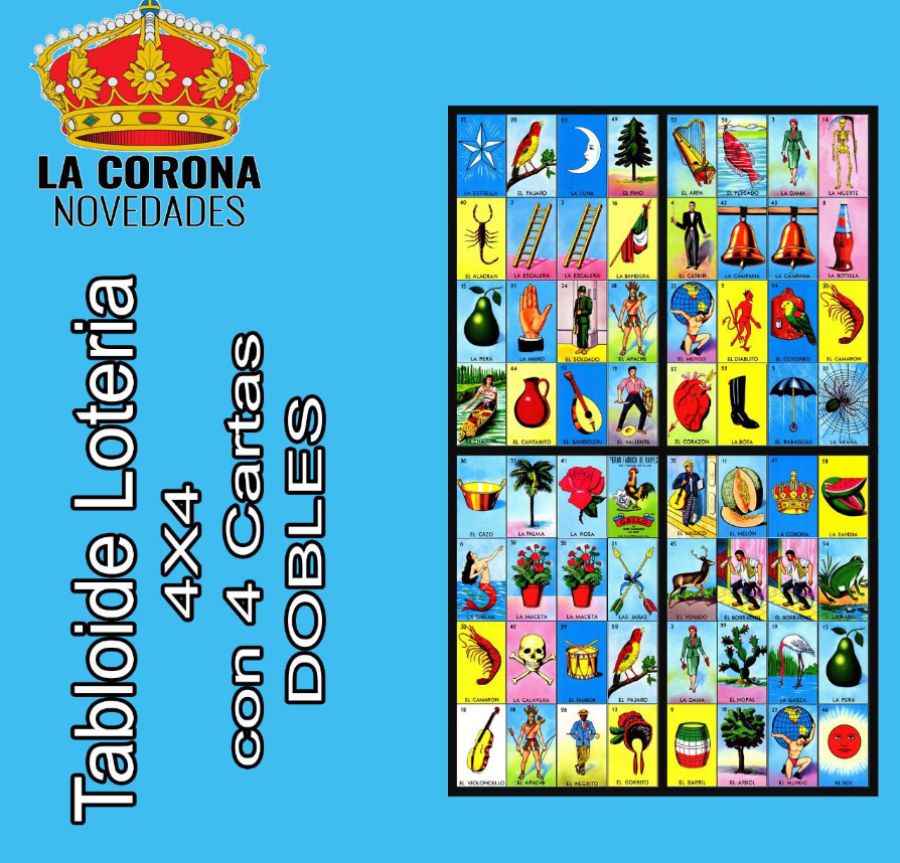 4 Cartas Dobles Tabloide de Loteria