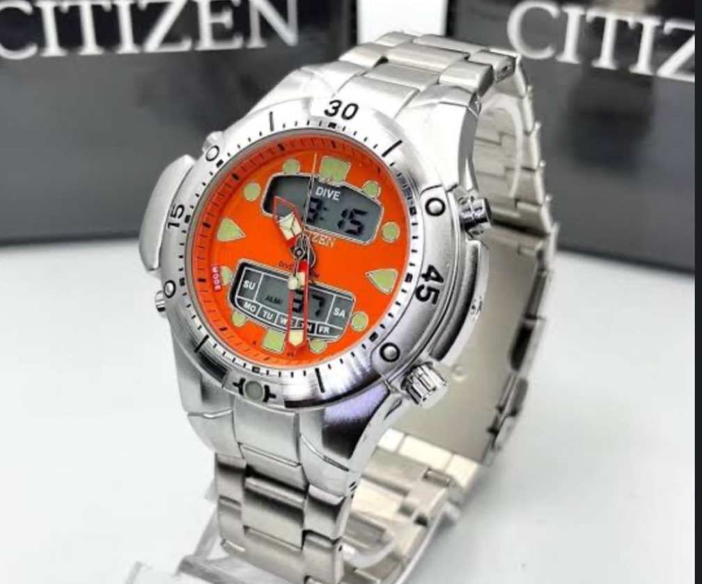 Relógio Citizen Aqualand prata p/ aço, a prova d’água