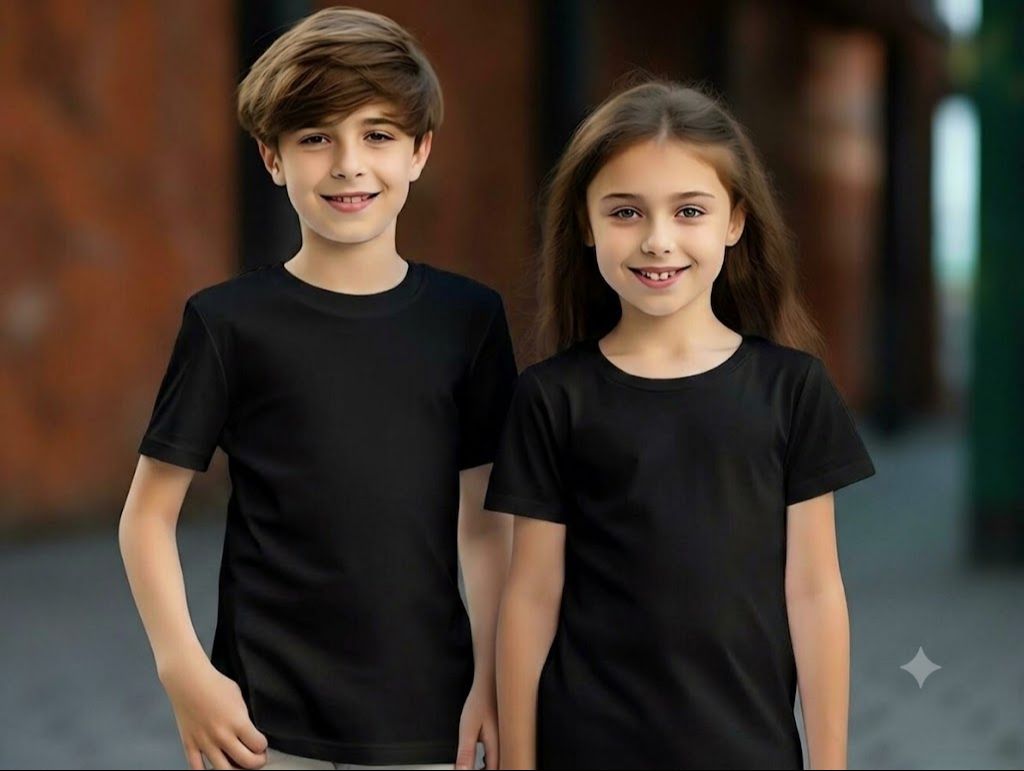1.1Playera-Blusa Negra Unisex piel de durazno