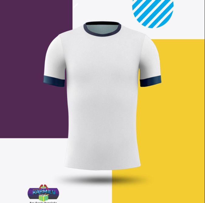 3.2 Playera-Blanca-Aplique Azul Marino Unisex