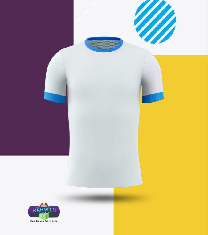 3.1 Playera-Blanca-Aplique Azul N Unisex