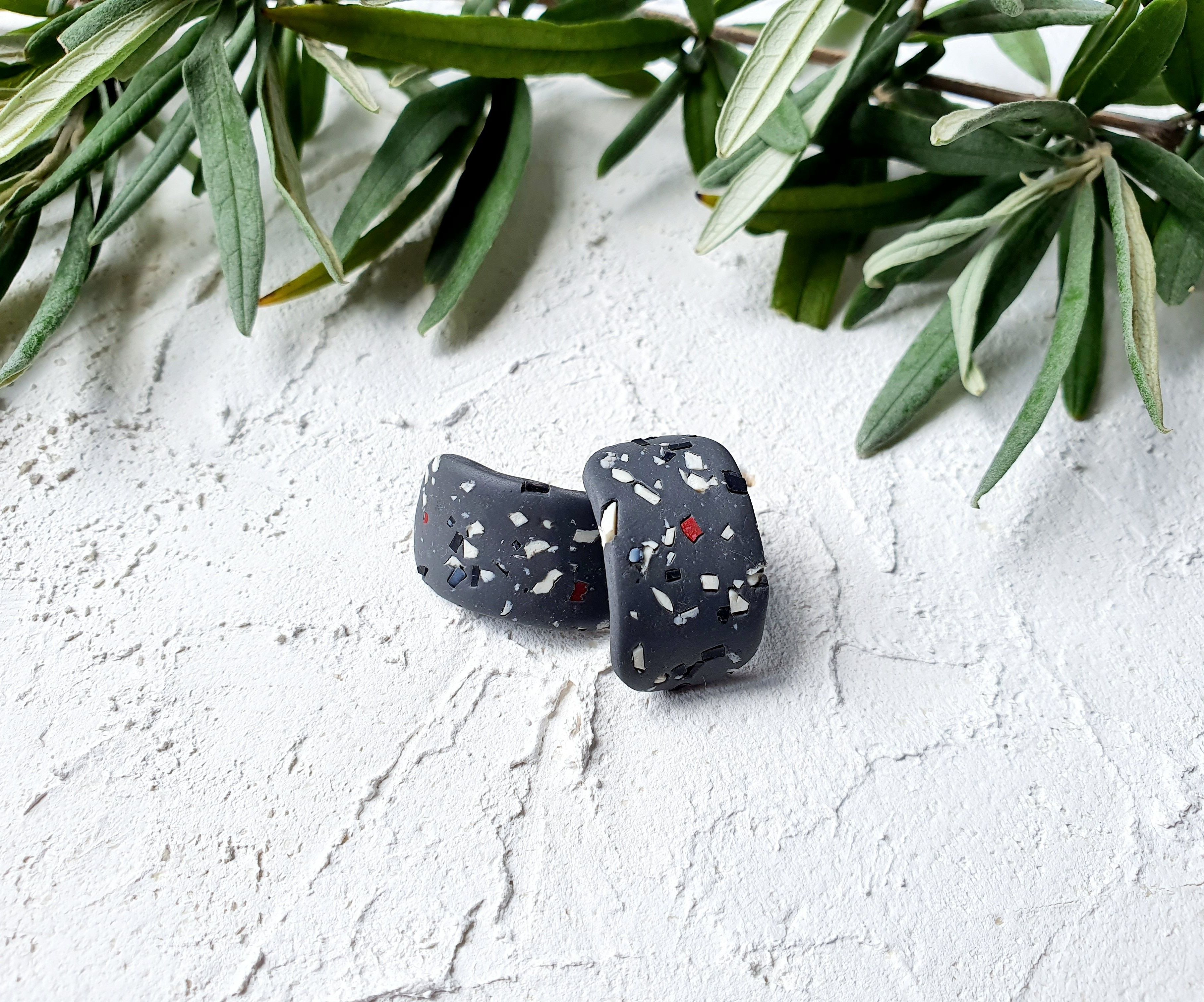 Grey terrazzo, ear hugger
