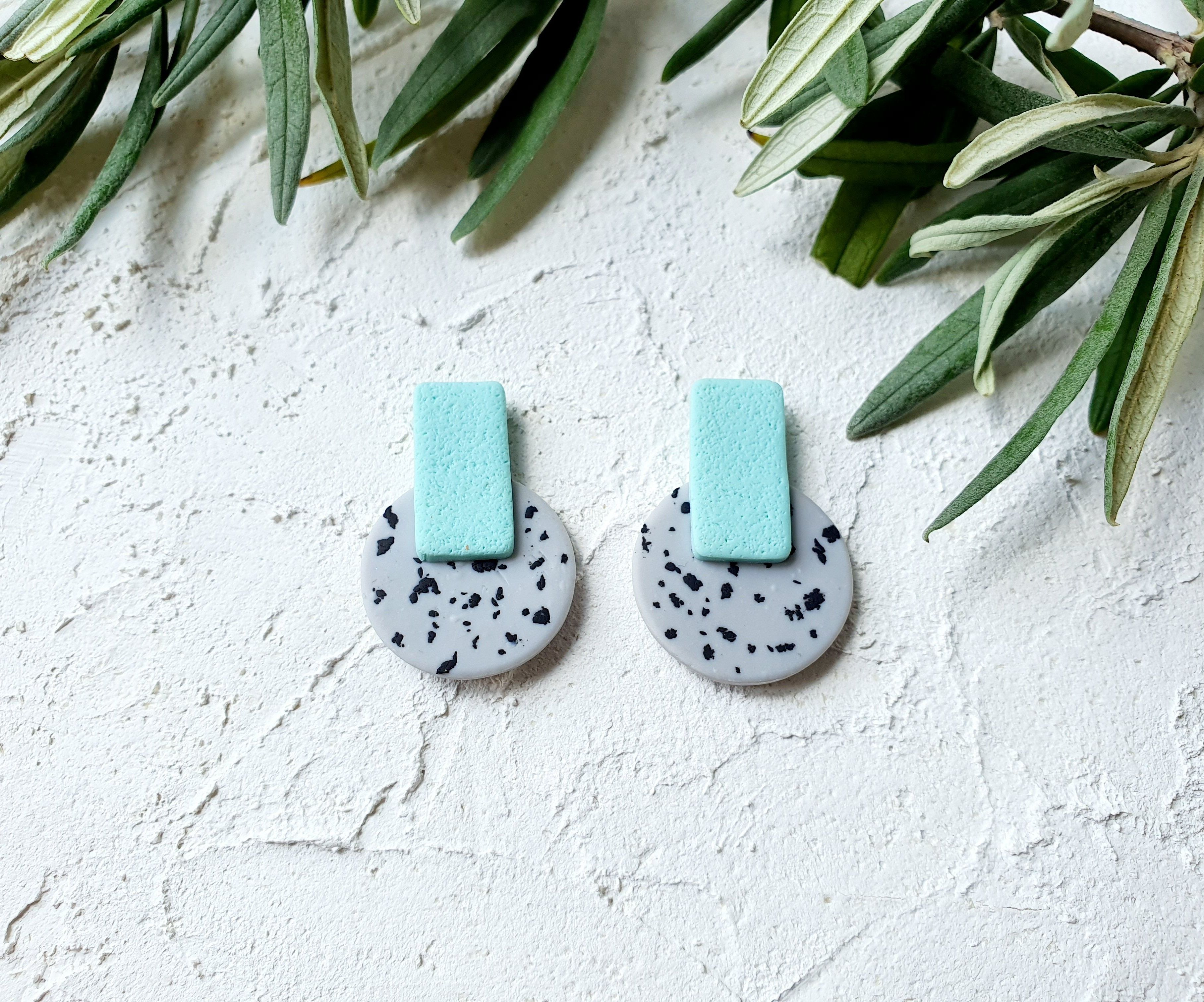 Mint and Terrazzo Stud