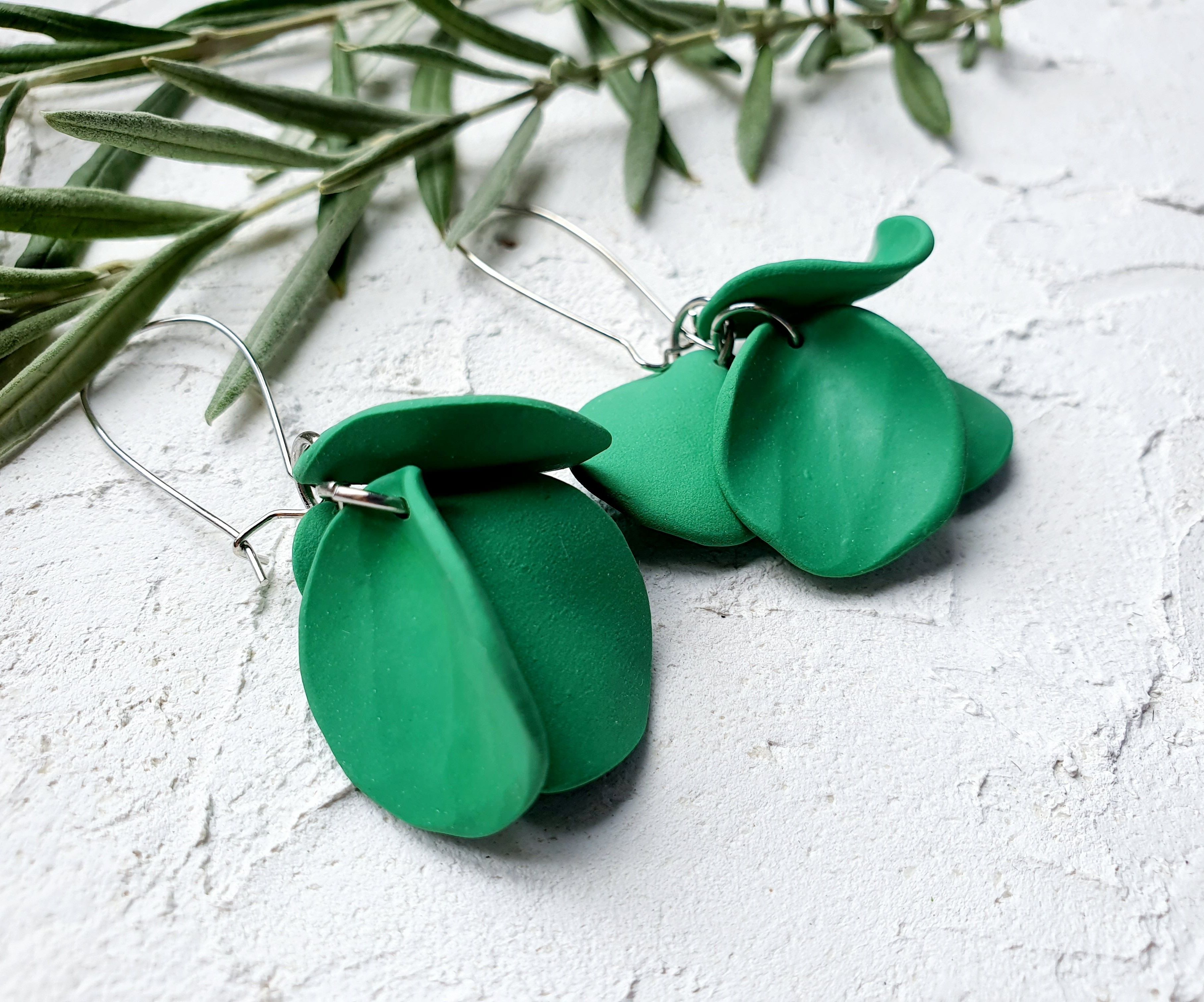 Green petals on large hooks