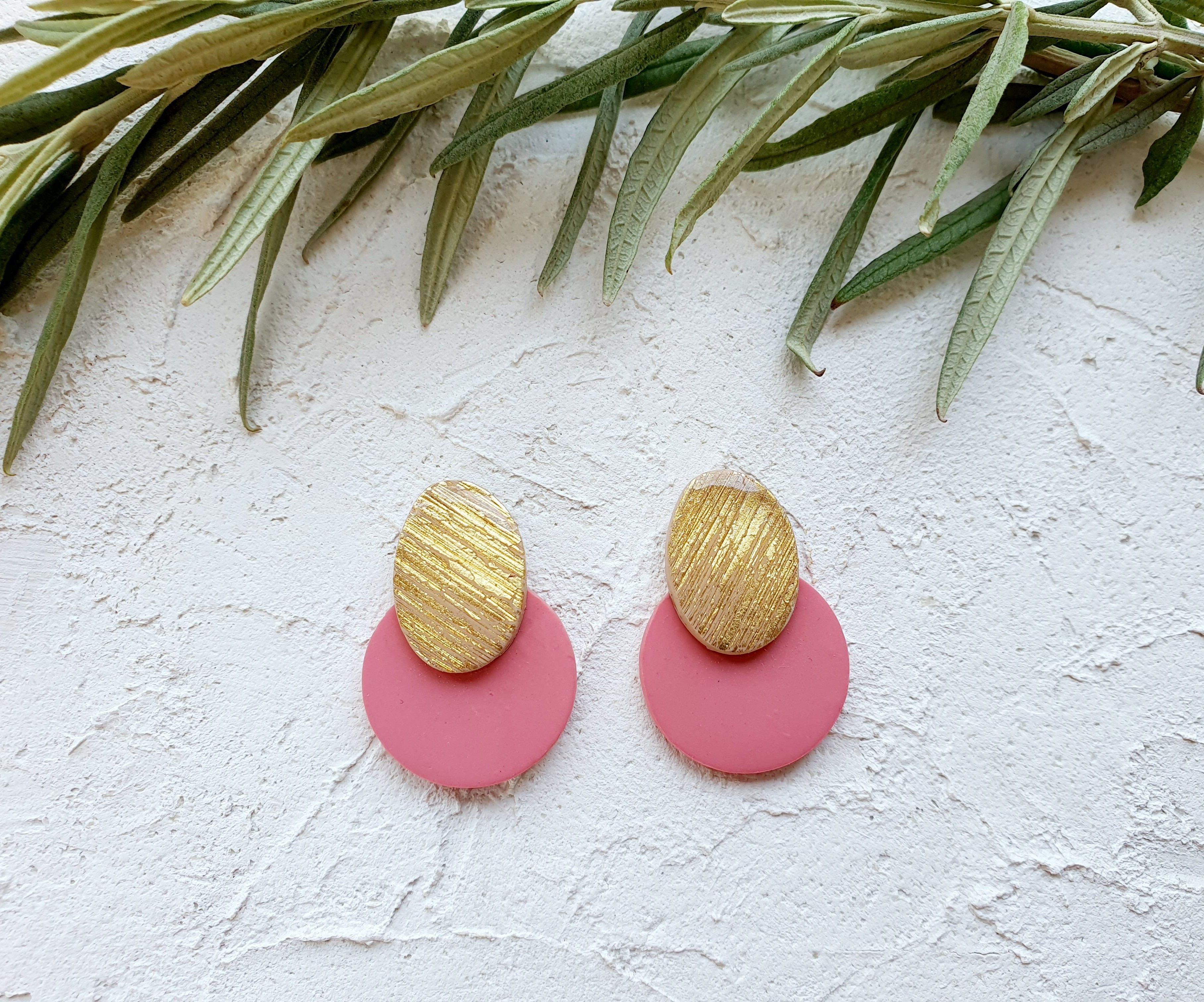 Gold and Salmon studs