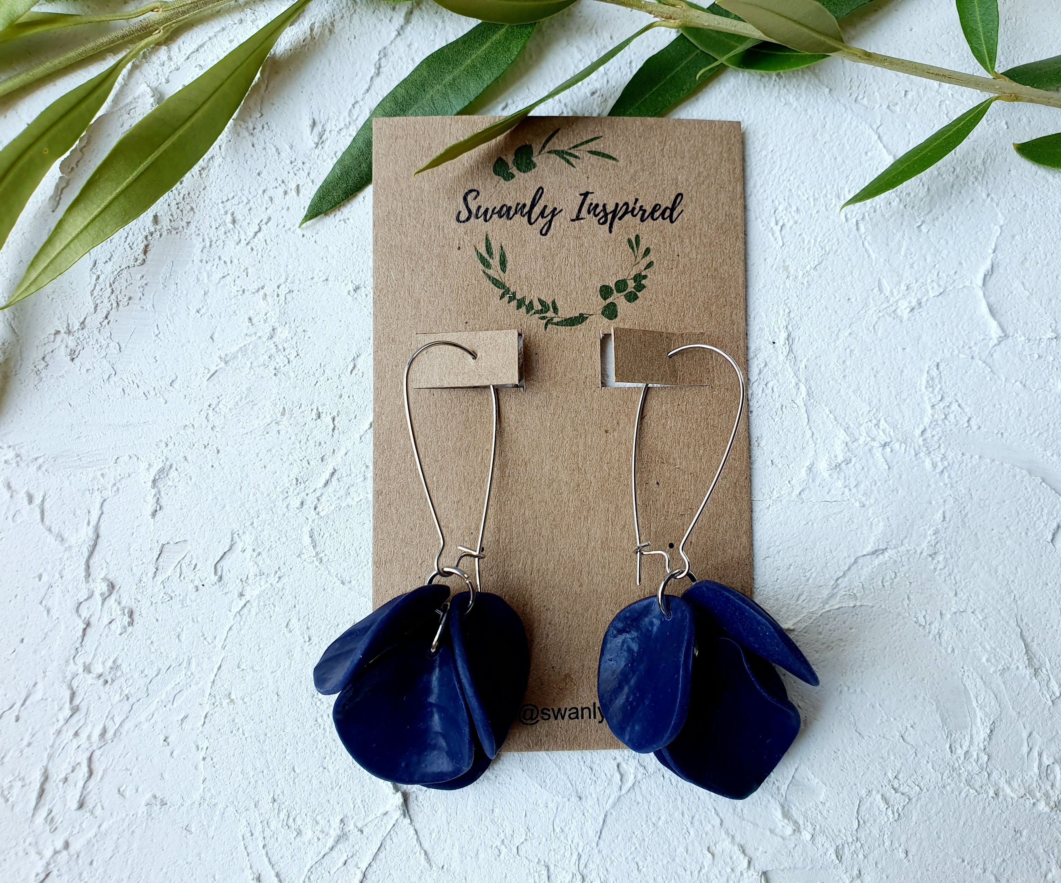 Navy petals, on hooks
