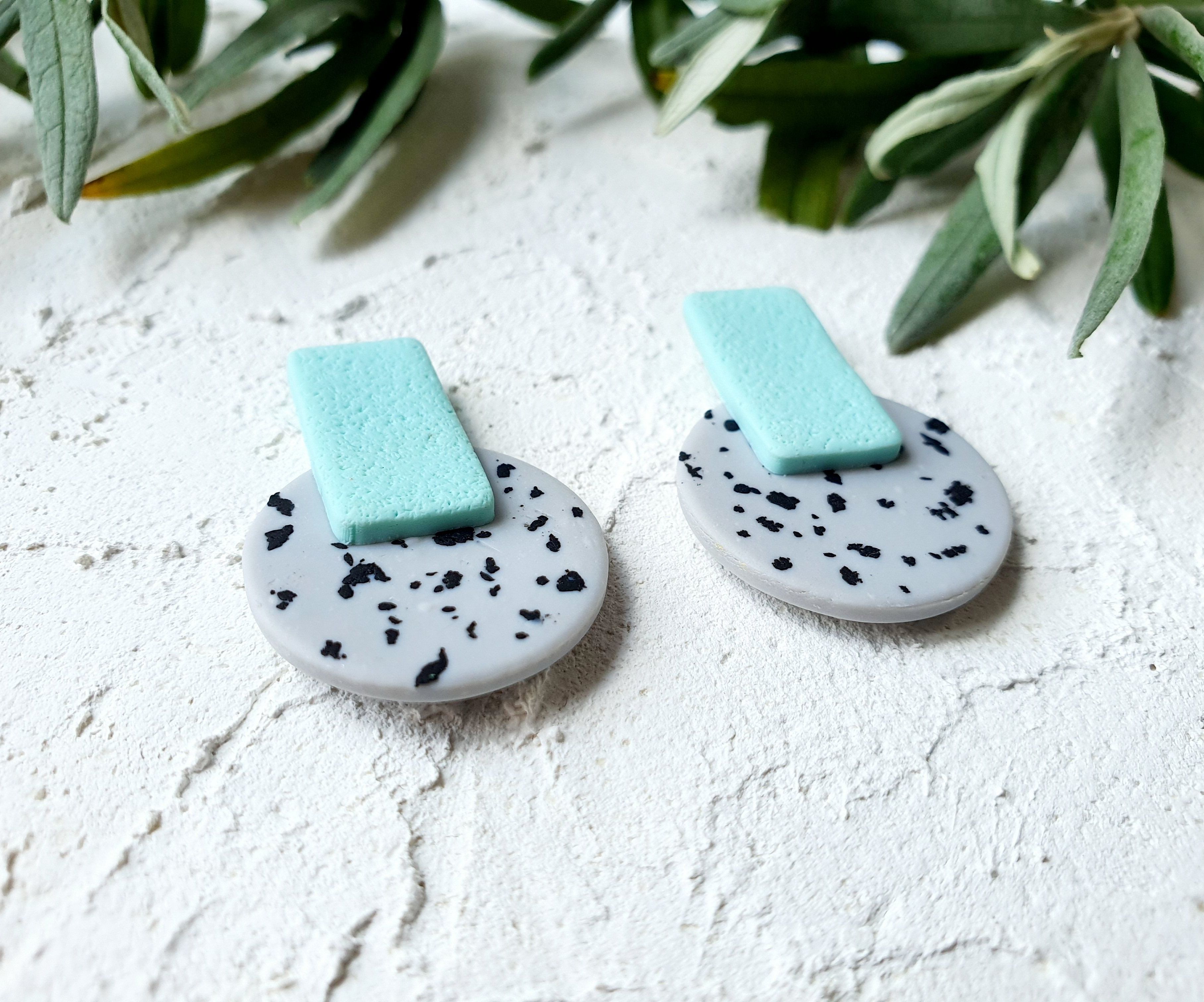 Mint and Terrazzo Stud