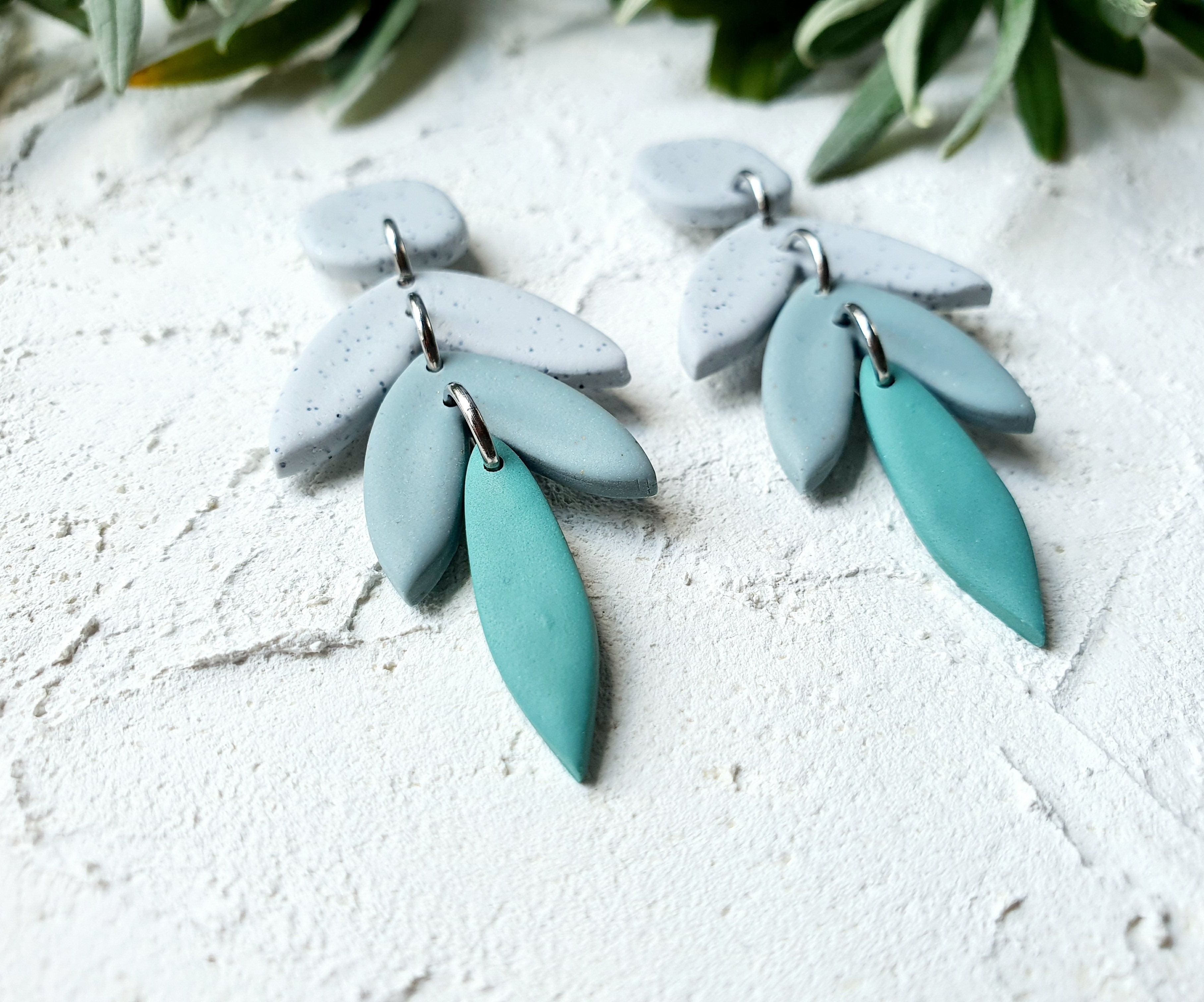 Ash + Sage hues Trio leaves