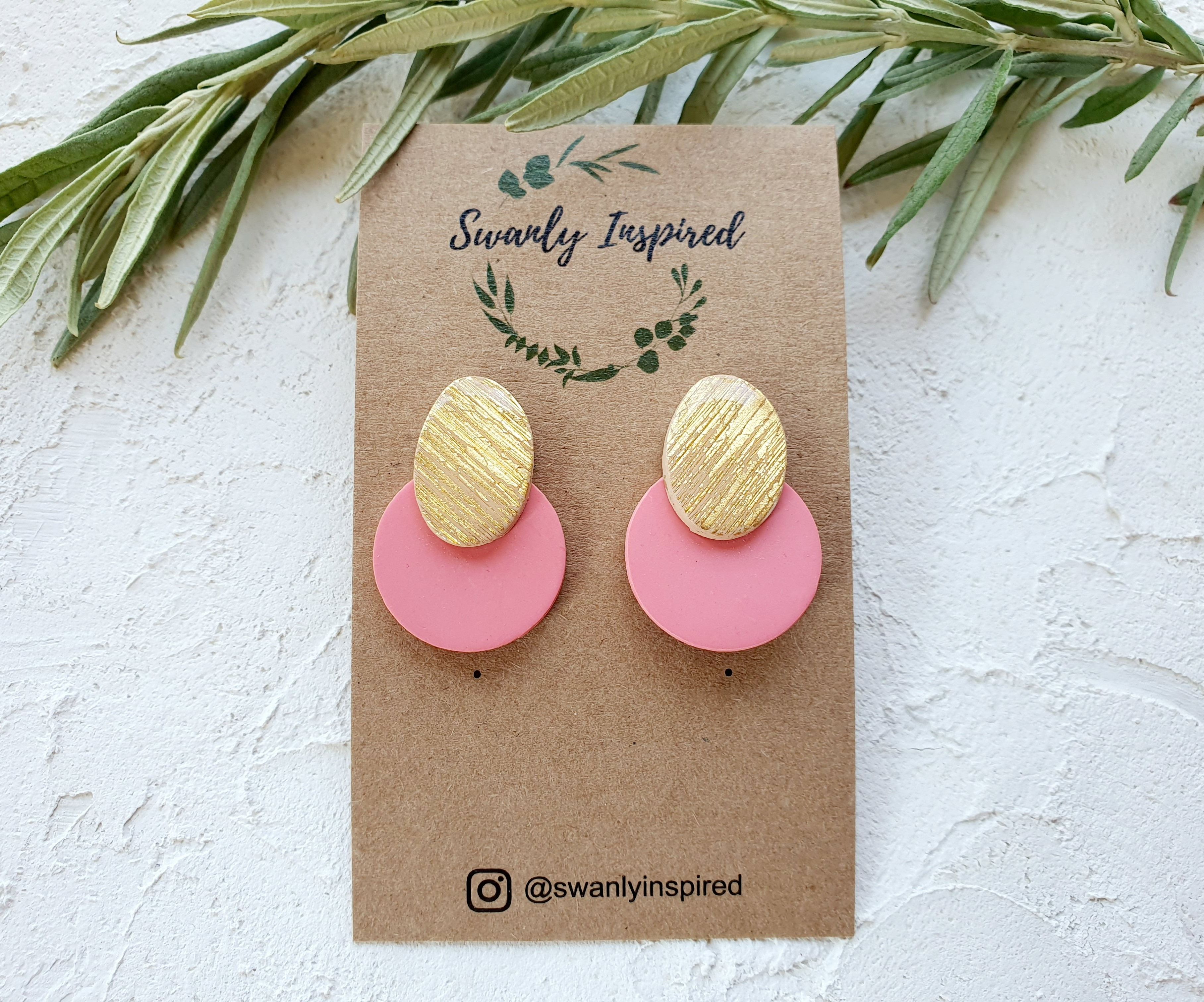 Gold and Salmon studs