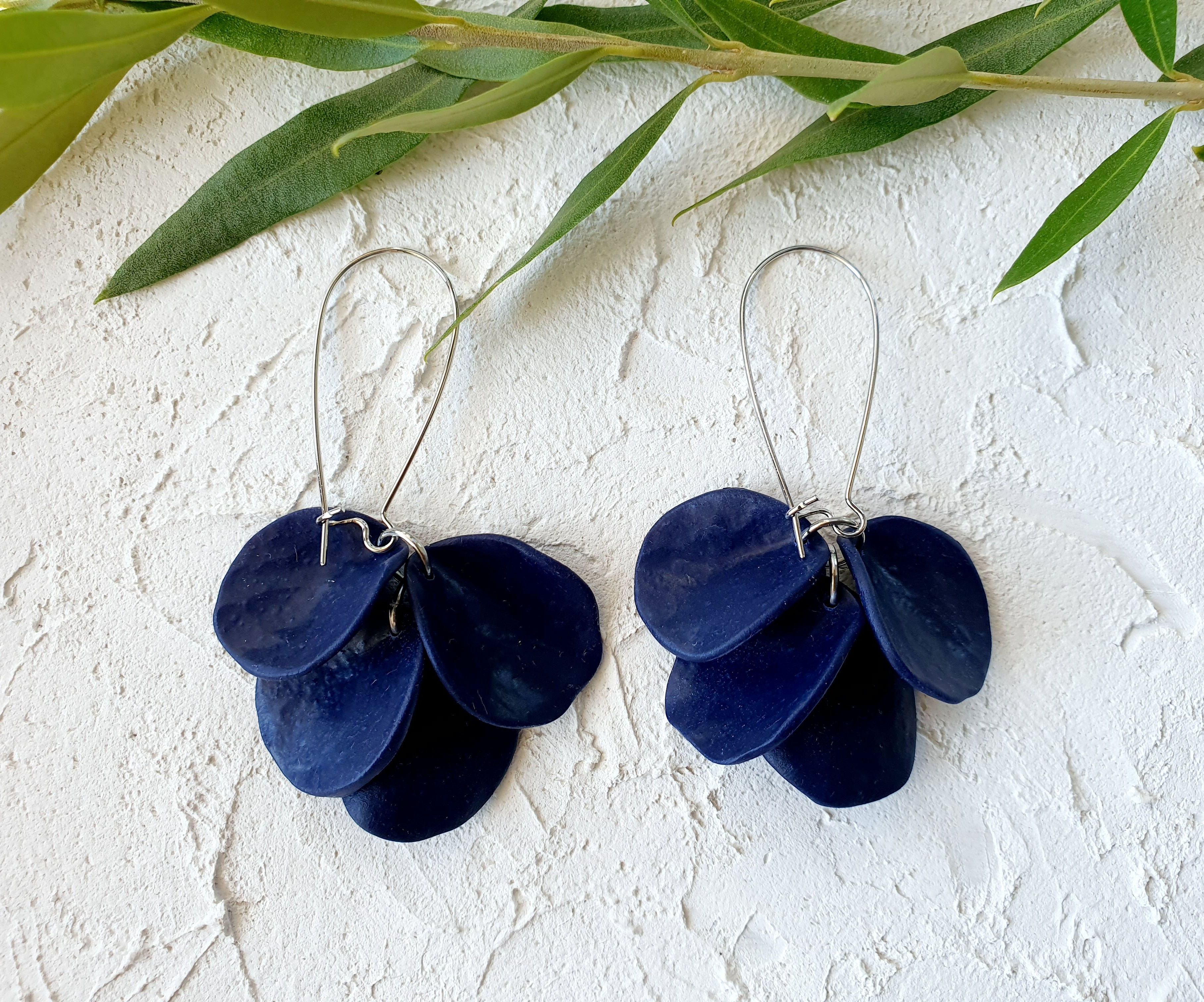Navy petals, on hooks