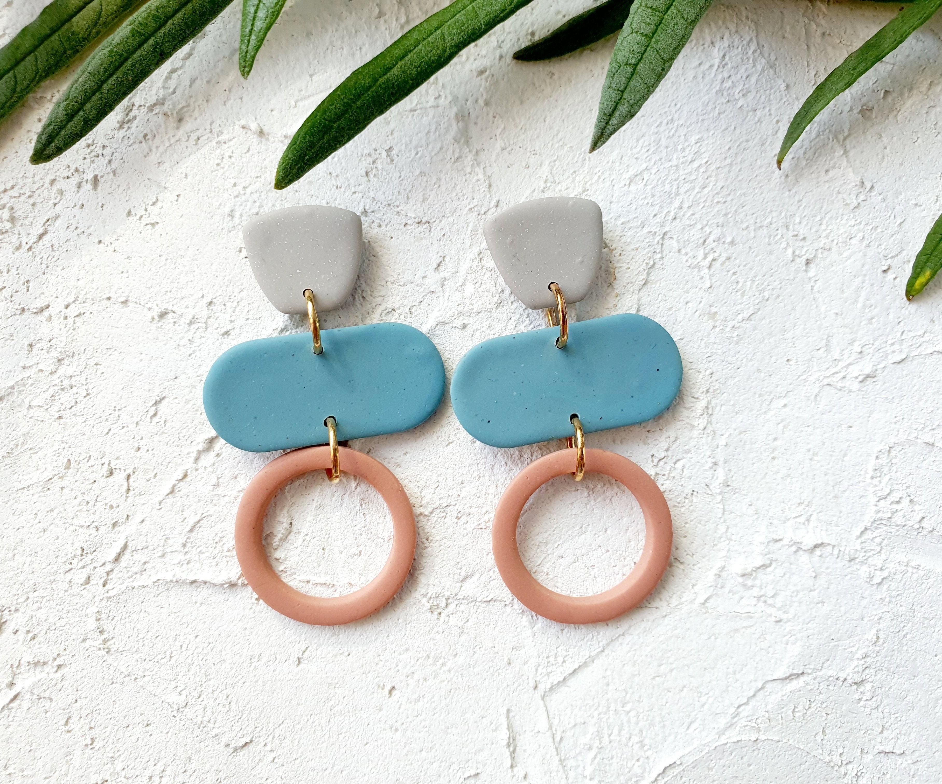 Contemp, grey + blue + peach
