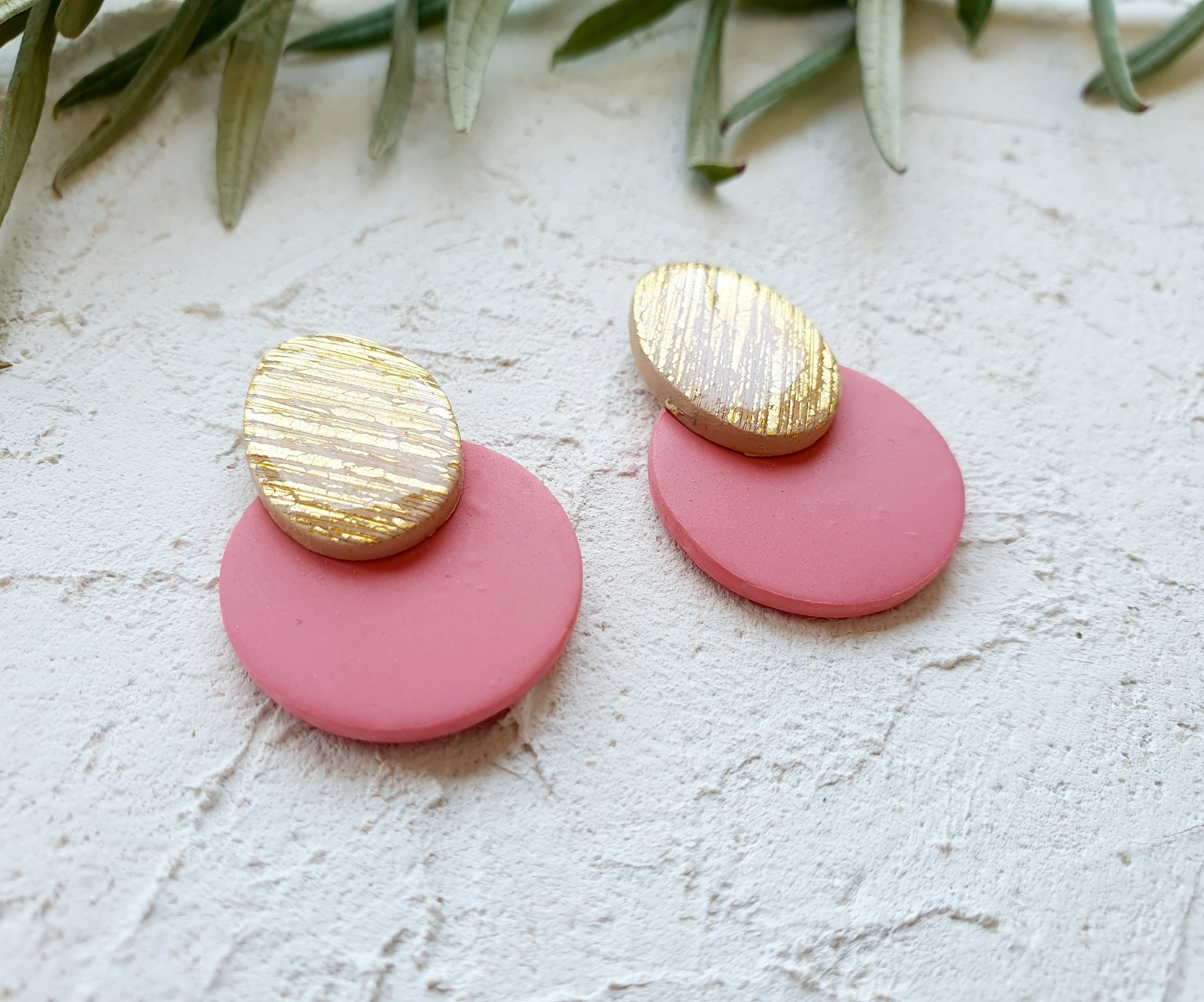 Gold and Salmon studs