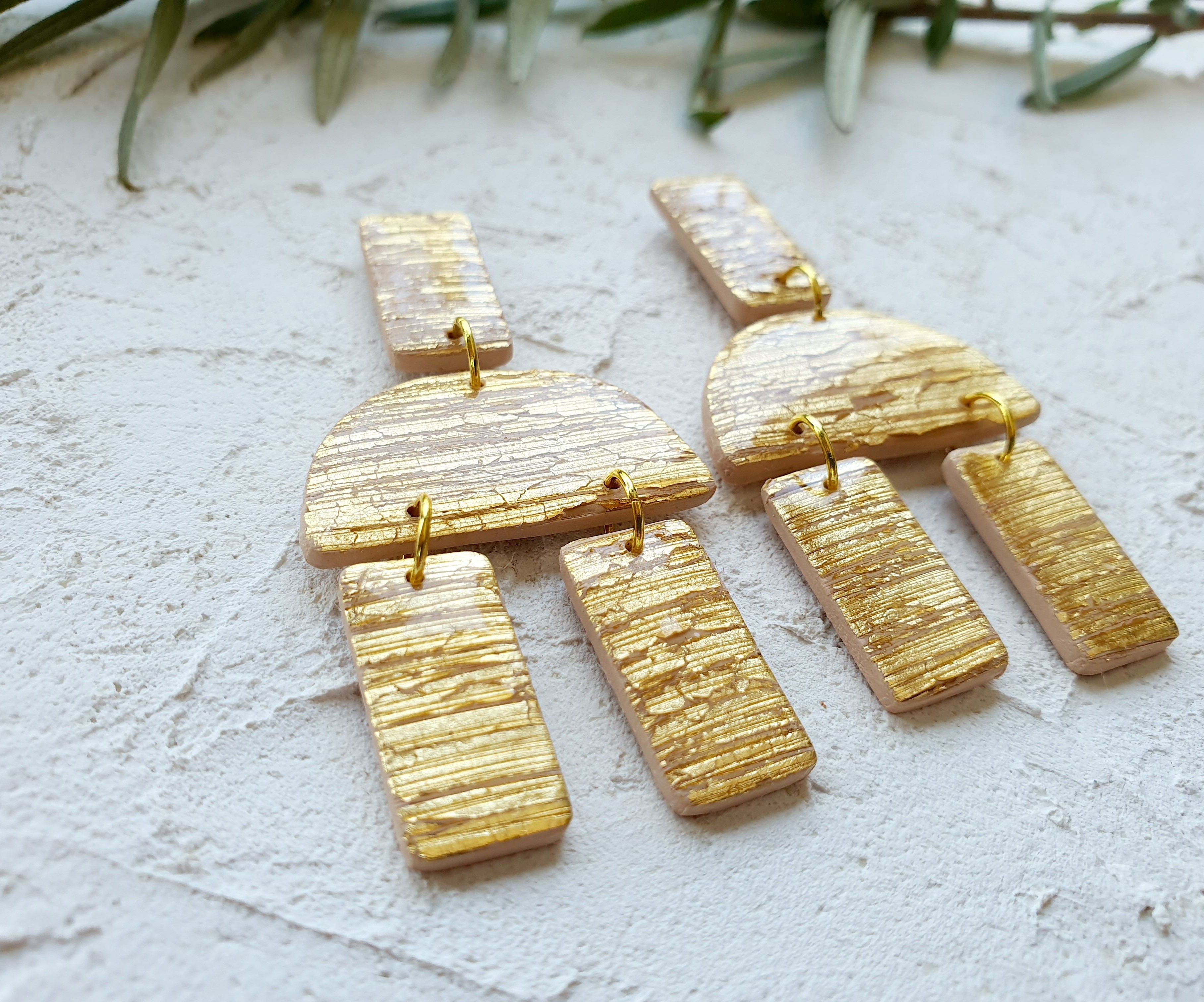 Sophie dangle, gold leaf