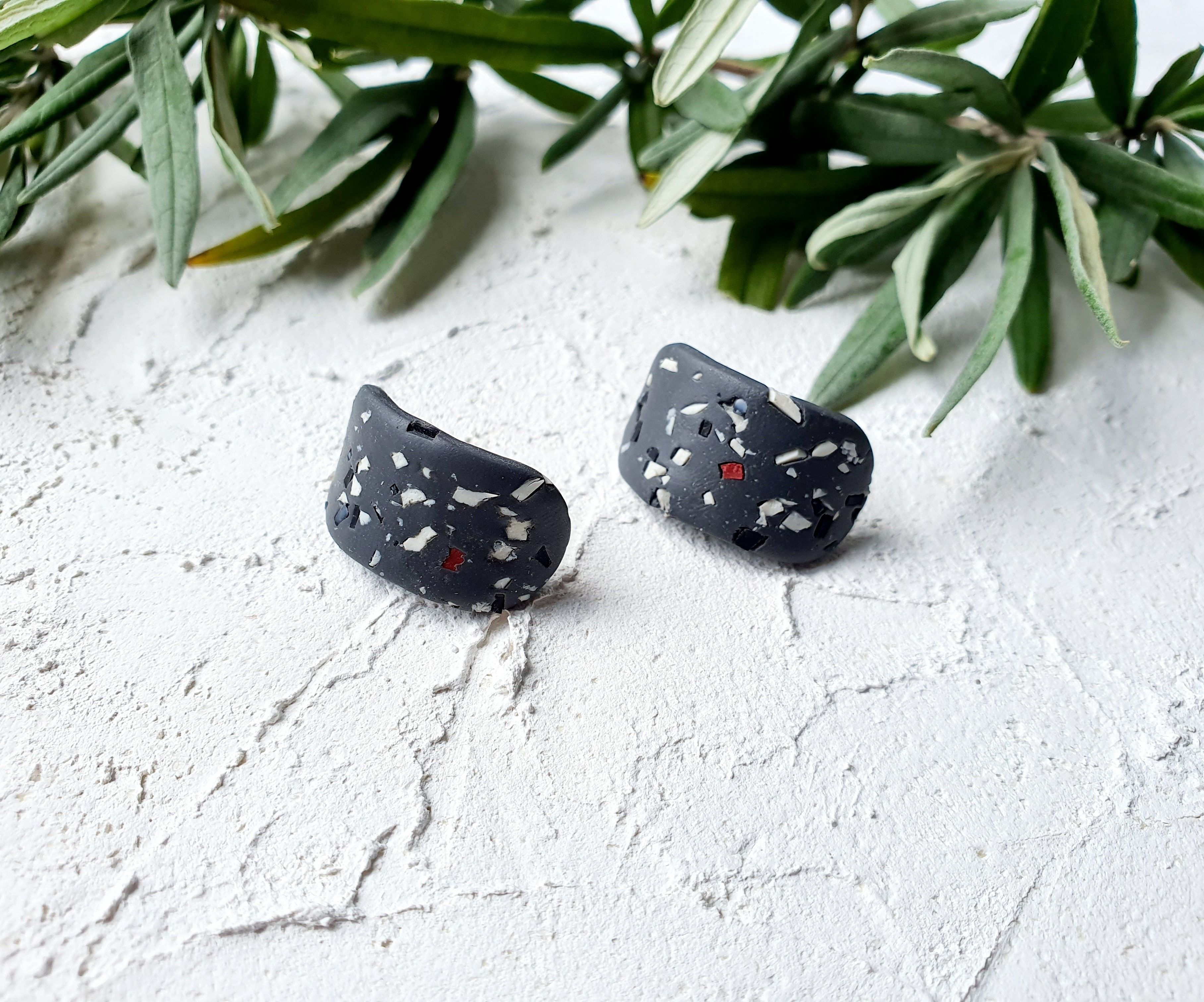 Grey terrazzo, ear hugger