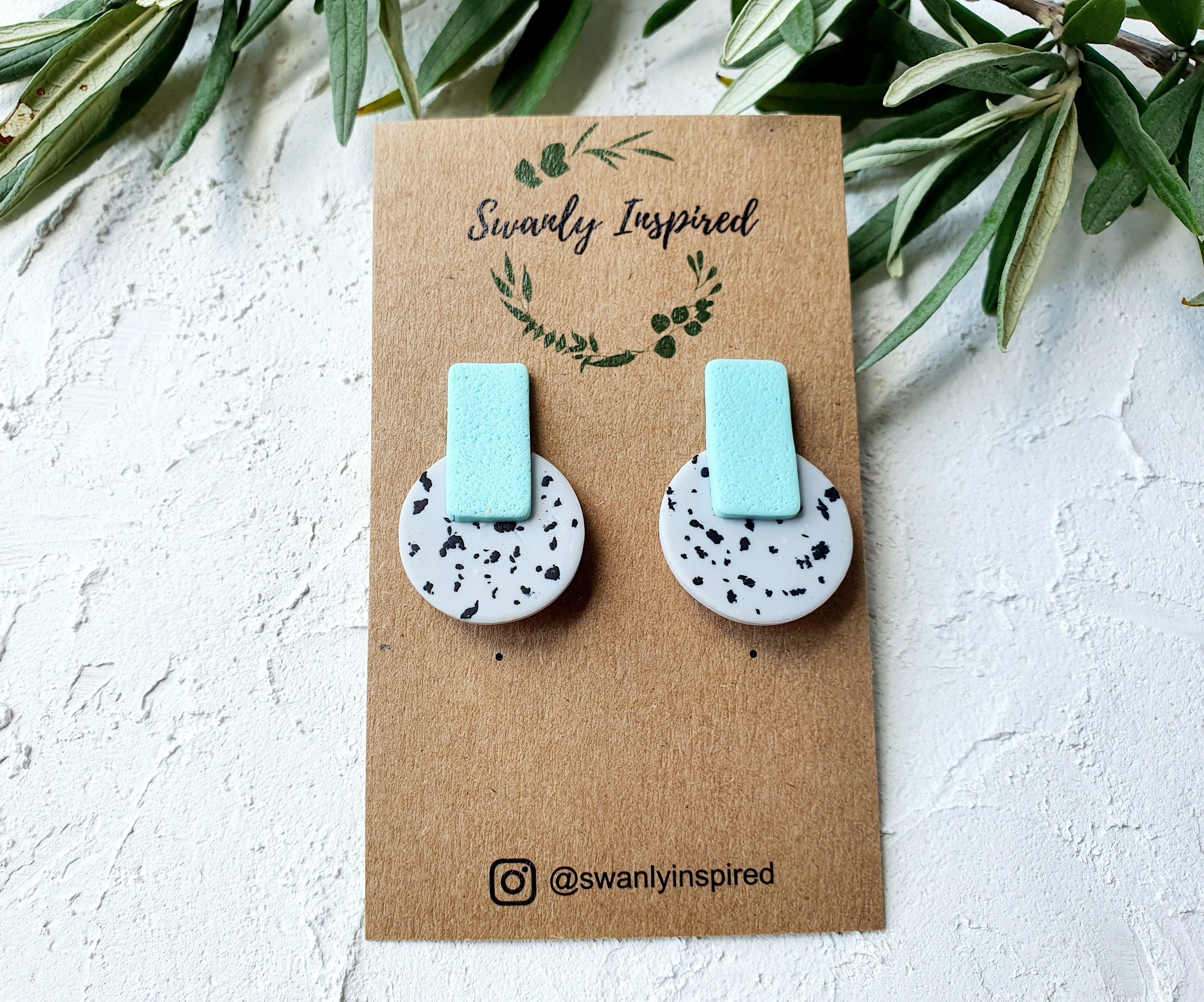 Mint and Terrazzo Stud