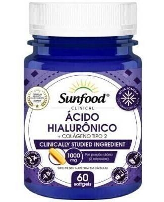 Ácido Hialurônico + Colágeno Tp2 1000 mg Sunfood 60 Caps.
