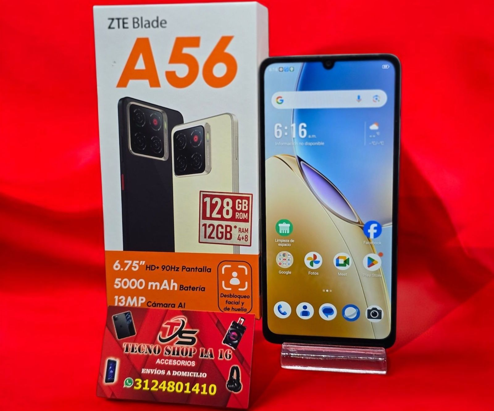 #5 Zte a56 de 128GB 12 de ram NUEVO huella cámaras procesador