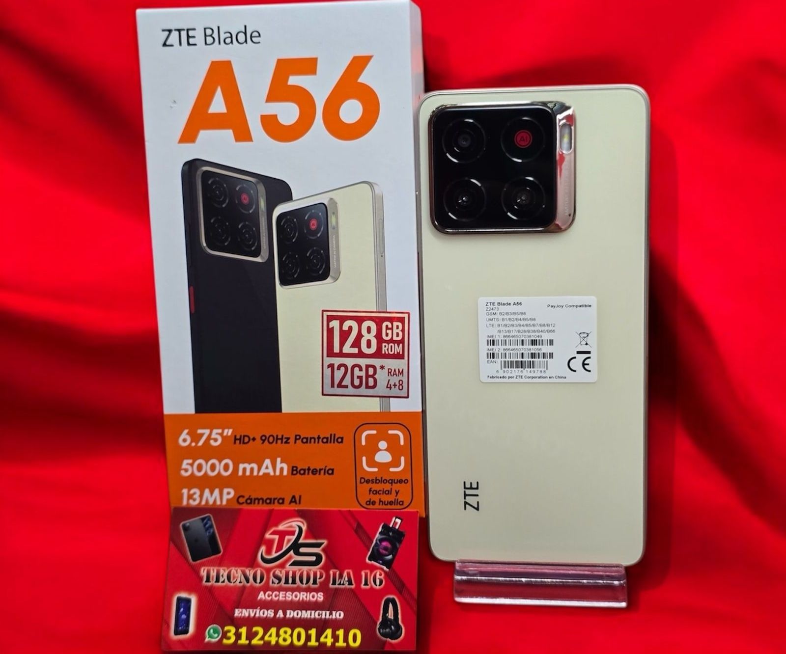 #5 Zte a56 de 128GB 12 de ram NUEVO huella cámaras procesador