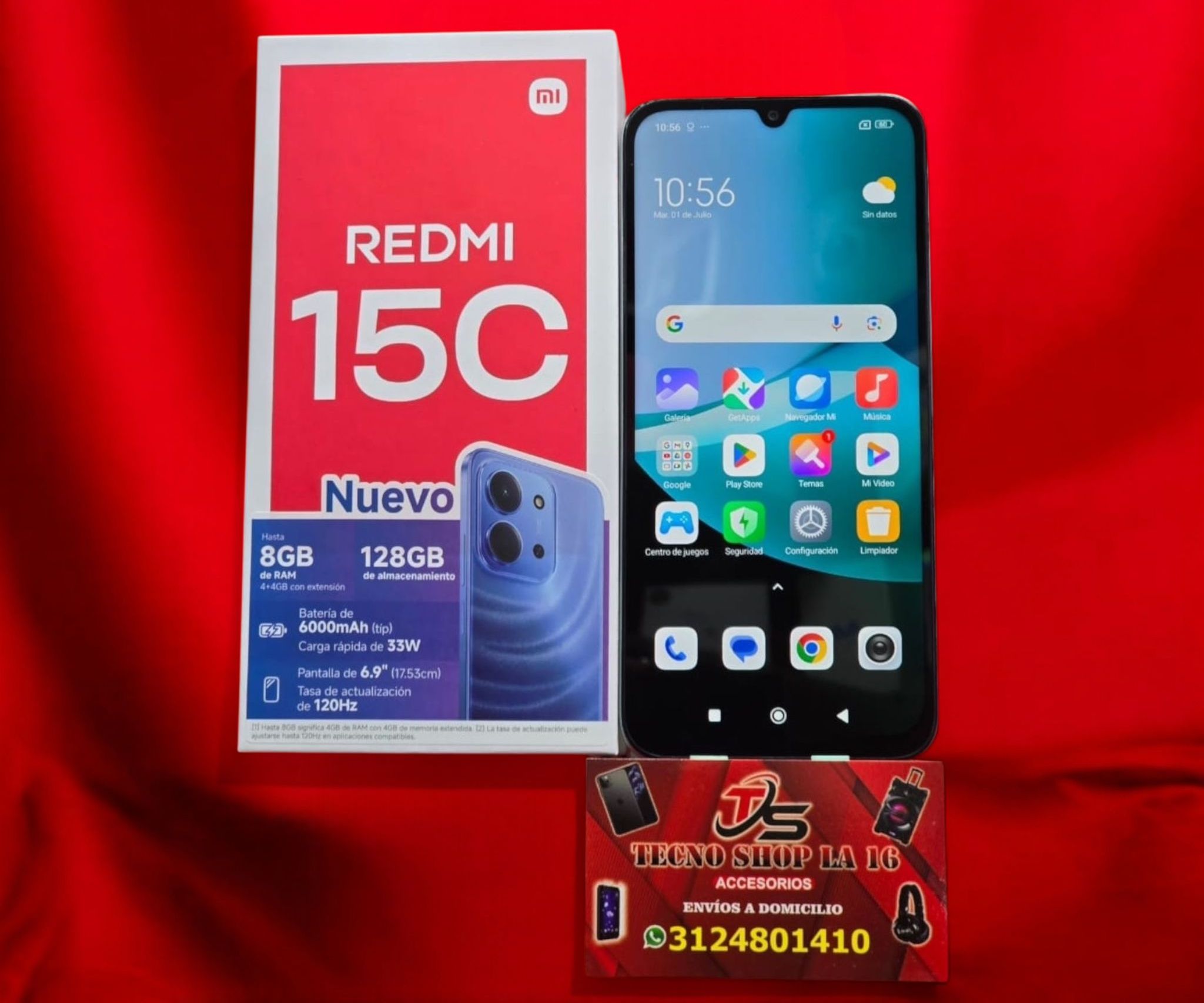 #3 Redmi 15c de 128GB 8 de ram NUEVO huella cámara procesador (copia)