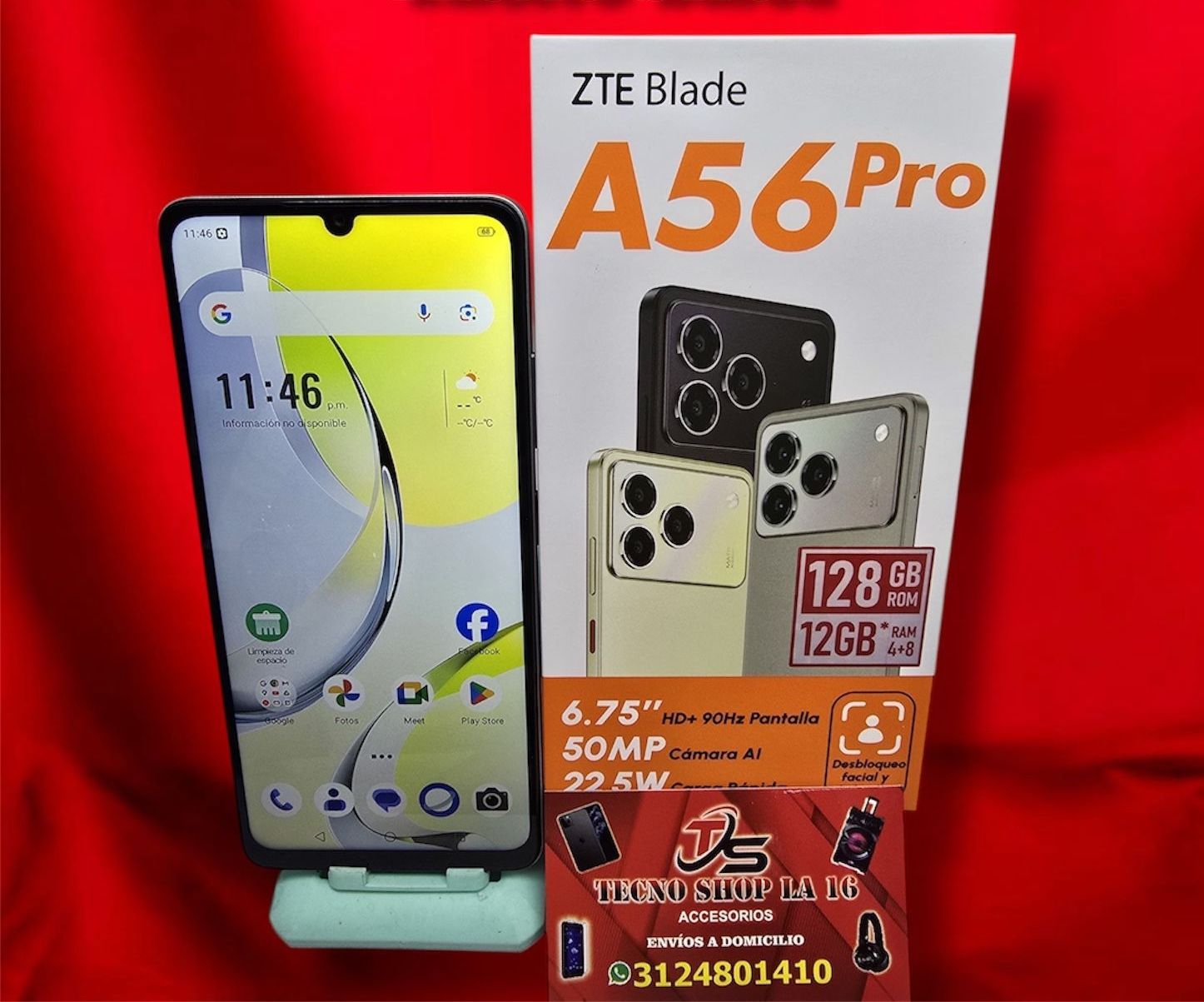 #3 NUEVO🛑 Zte a56 pro de 128GB 12 de ram estado huella cámara procesador
