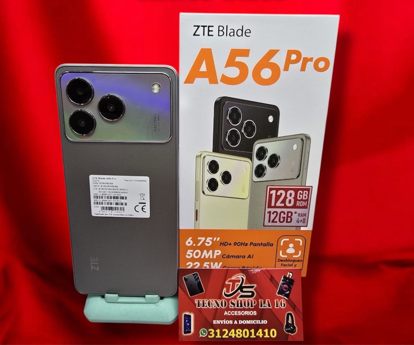 #3 NUEVO🛑 Zte a56 pro de 128GB 12 de ram estado huella cámara procesador