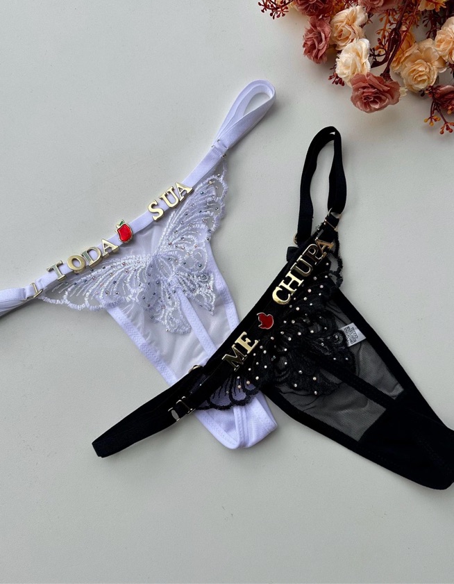 Calcinha borboleta personalizável