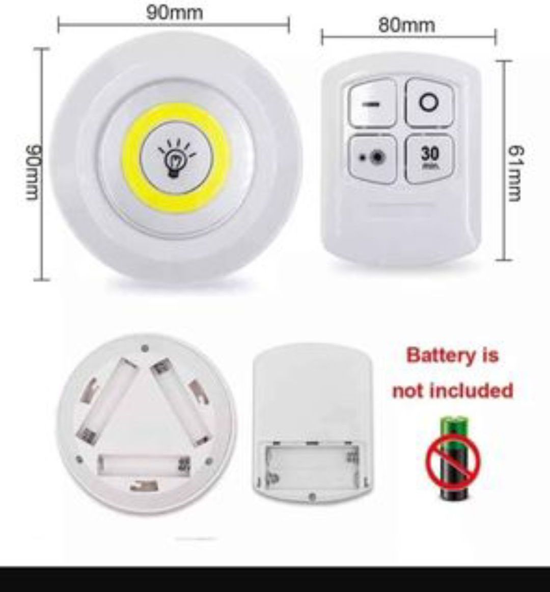3 Lámpara LED 3w Con Control Remoto