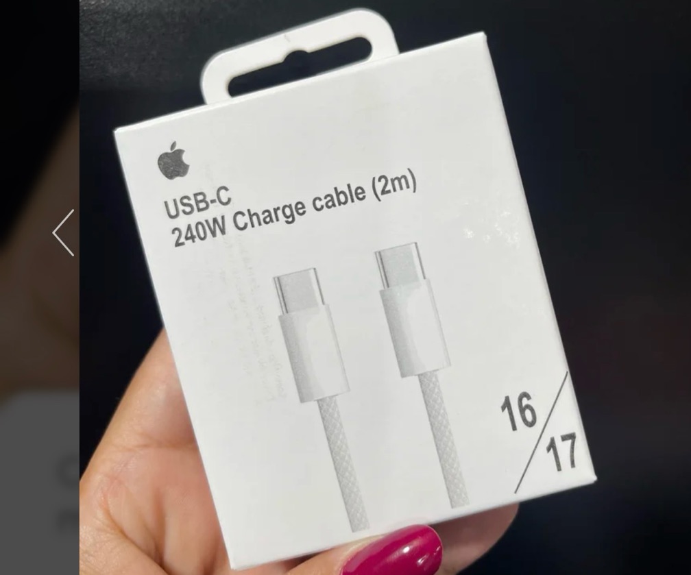 Cabo réplica Apple 16/17 240w 2 metros nylon tipoc/tipoc