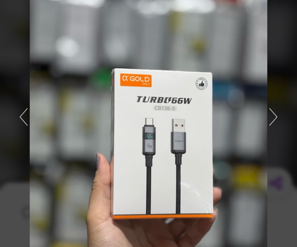 Cabo Tipo-C/USB turbo 66W a’gold