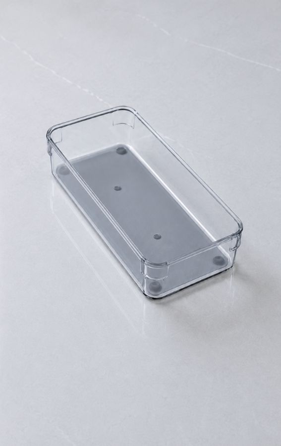 Organizador de Cajón para Utensilios de Cocina, incluye protector de silicona gris. 9.5 cm ancho x 23 cm de profundidad x 5 cm alto