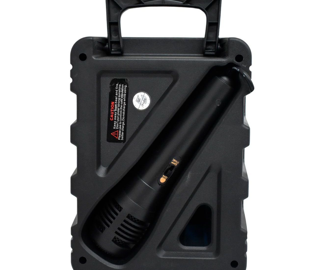 Bocina bluetooth portátil 4″ con asa y luz LED