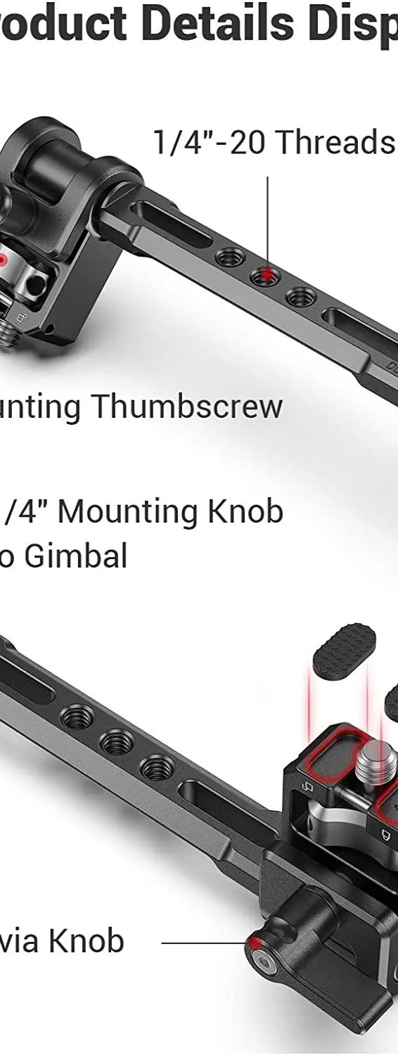 Braço ajustável do monitor SmallRig, montagem para DJI RS, RSC, RS 2, ZHIYUN CRANE 3S, WEEBILL-S, MOZA AirCross 2