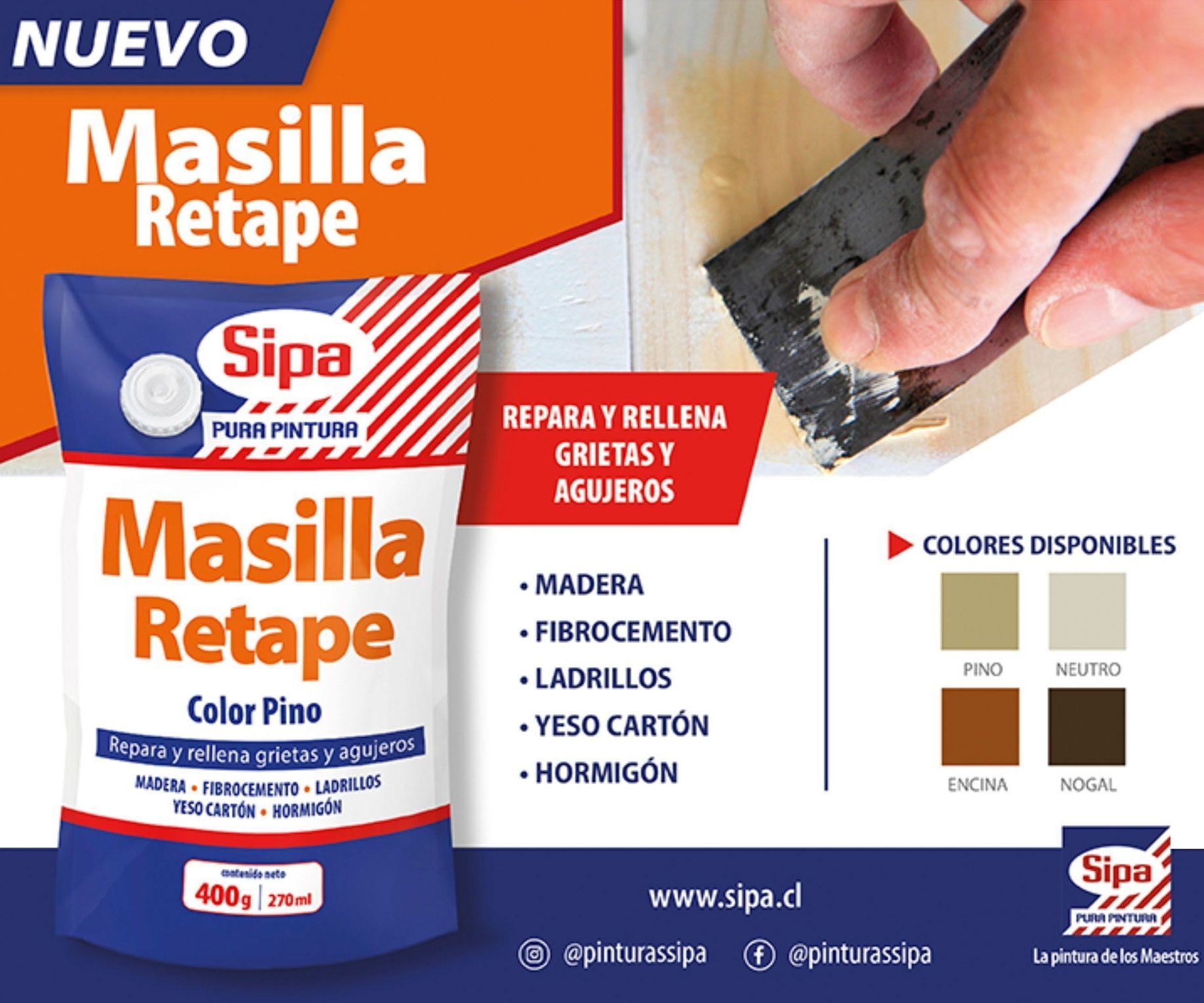 Masilla Retape 400g SIPA R3