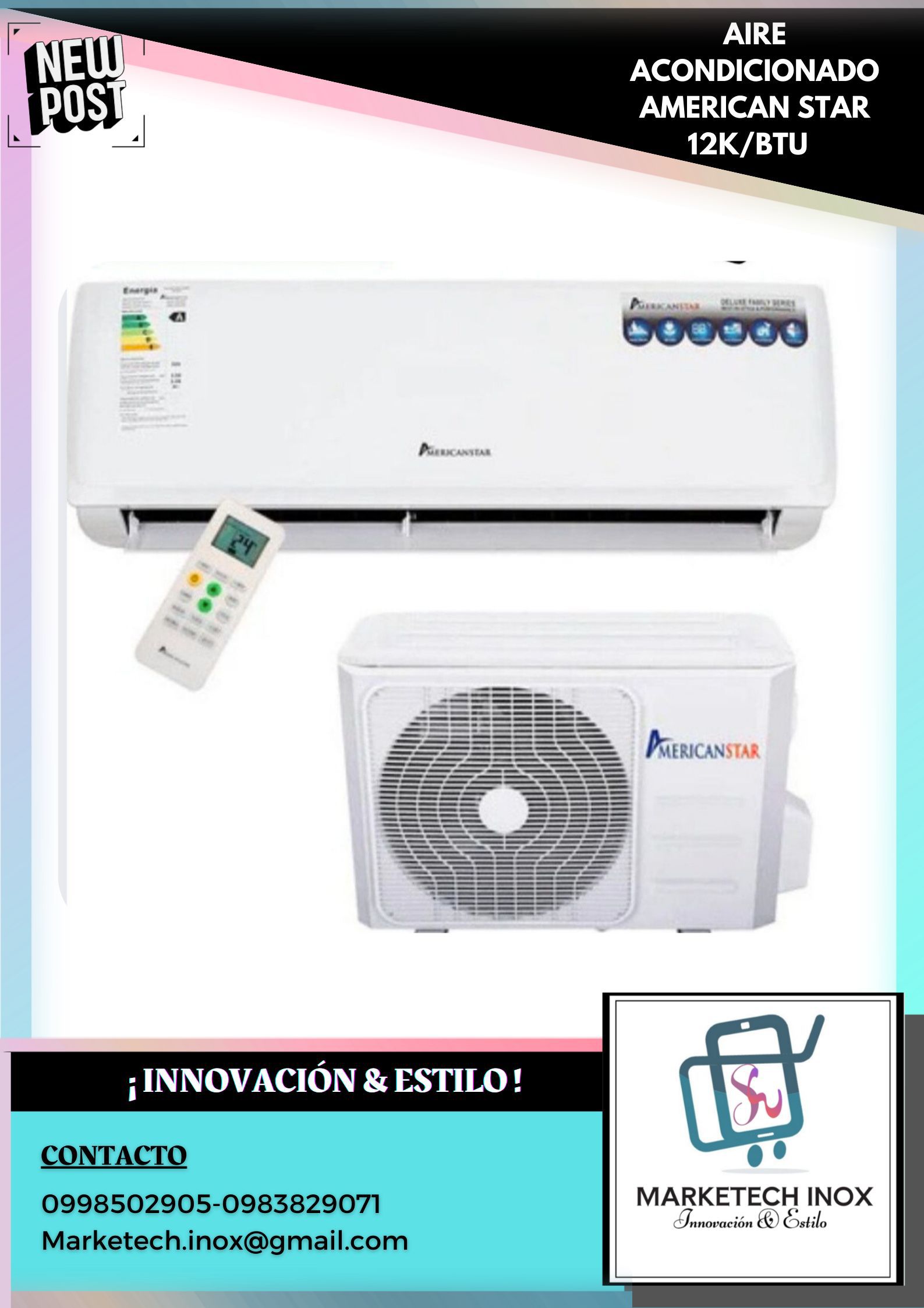 AIRE ACONDICIONADO AMERICAN STAR 12K/BTU