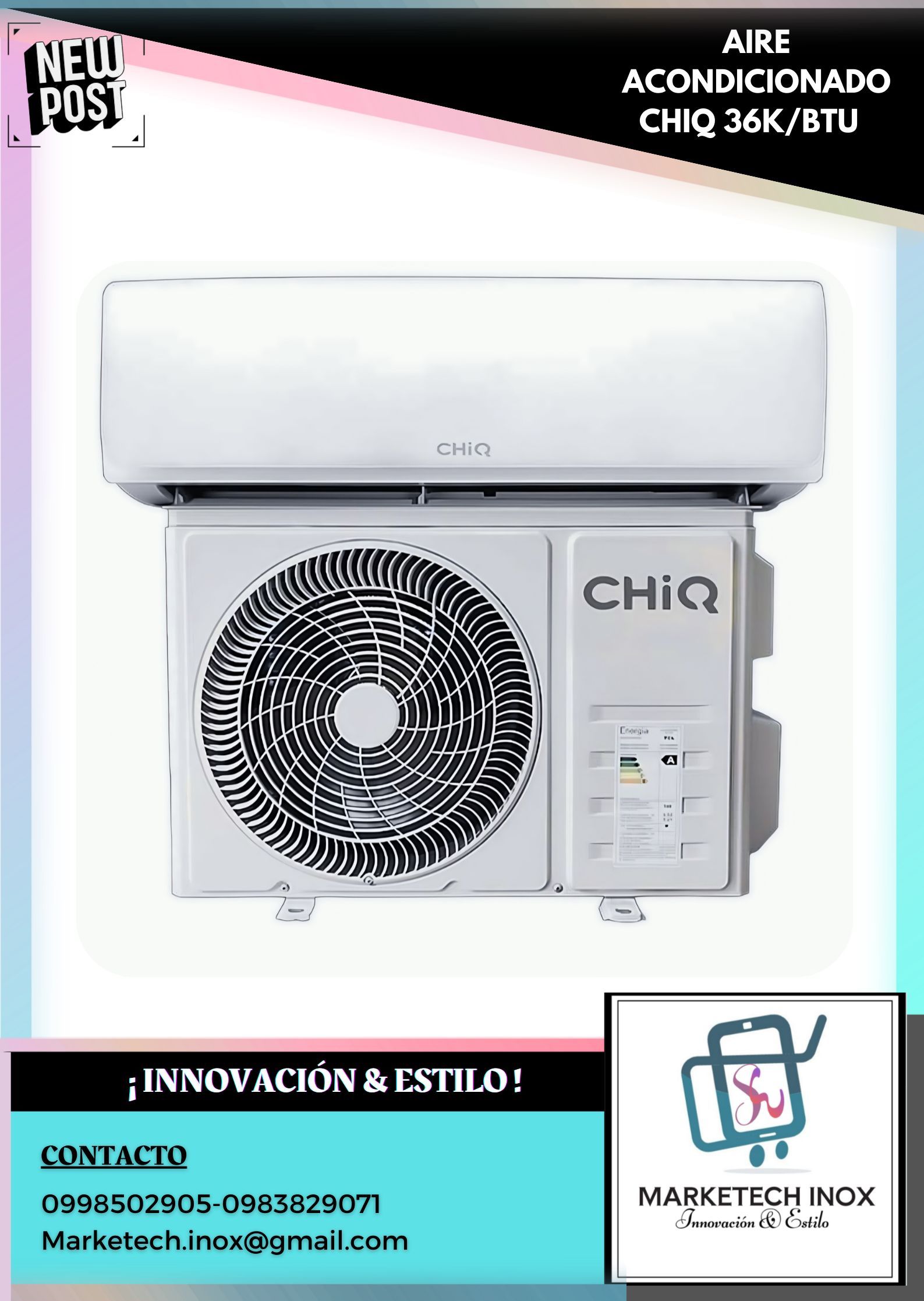 AIRE ACONDICIONADO CHIQ 36K/BTU