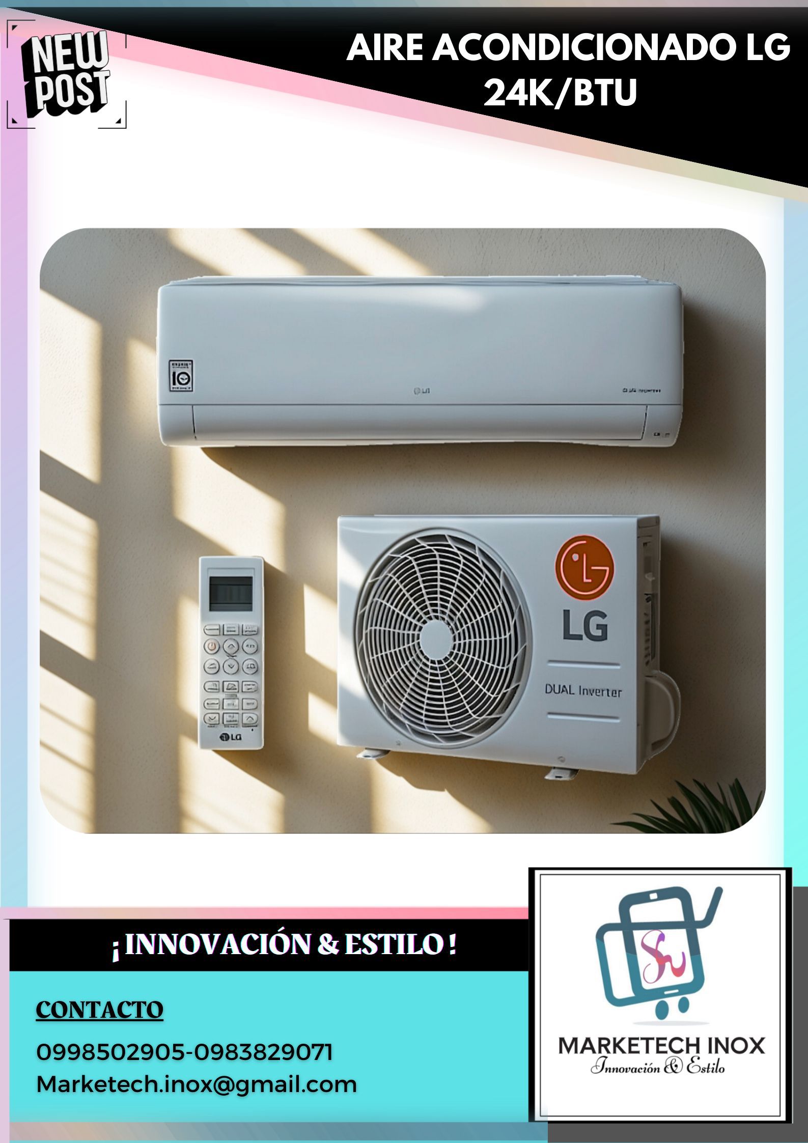 AIRE ACONDICIONADO LG 24K/BTU