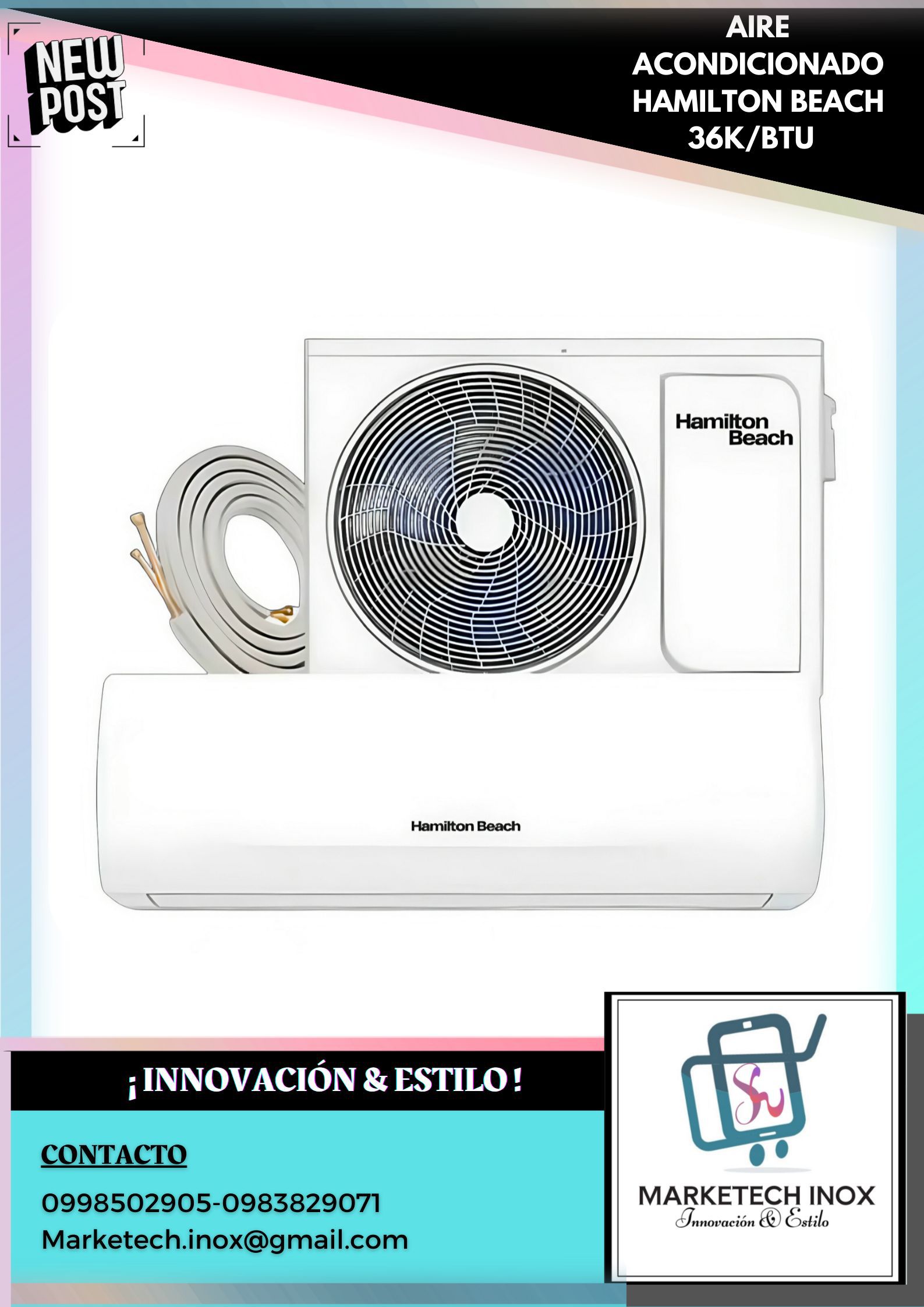 AIRE ACONDICIONADO HAMILTON BEACH 36K/BTU