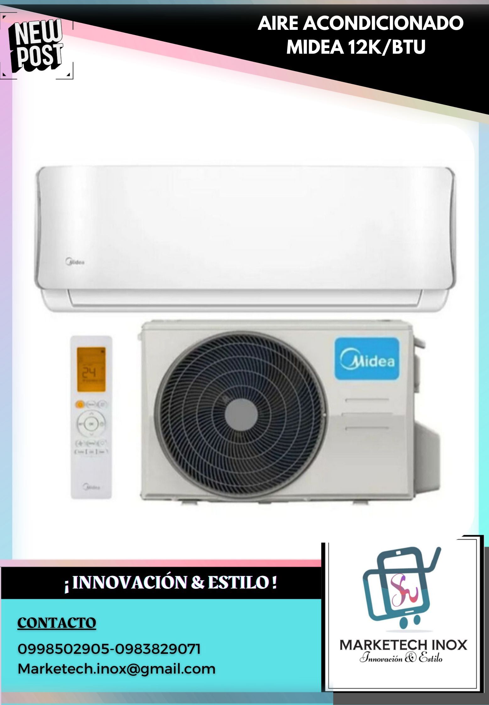 AIRE ACONDICIONADO MIDEA 12K/BTU