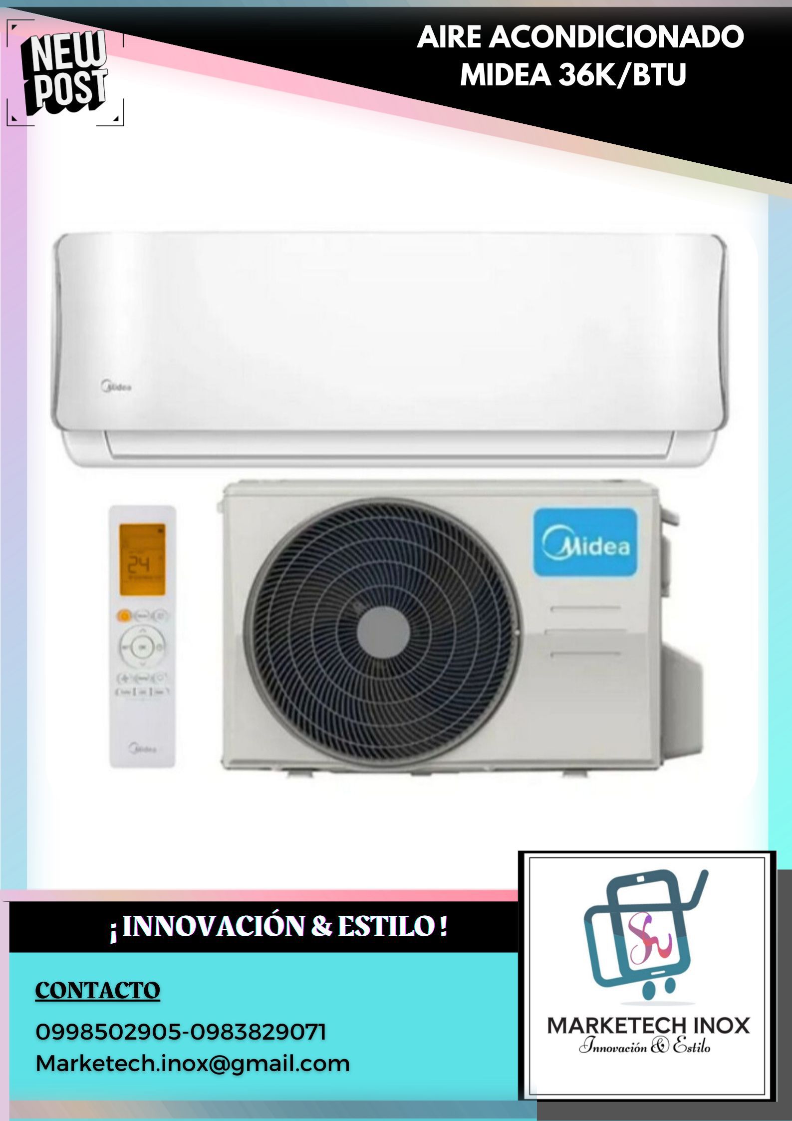 AIRE ACONDICIONADO MIDEA 36K/BTU