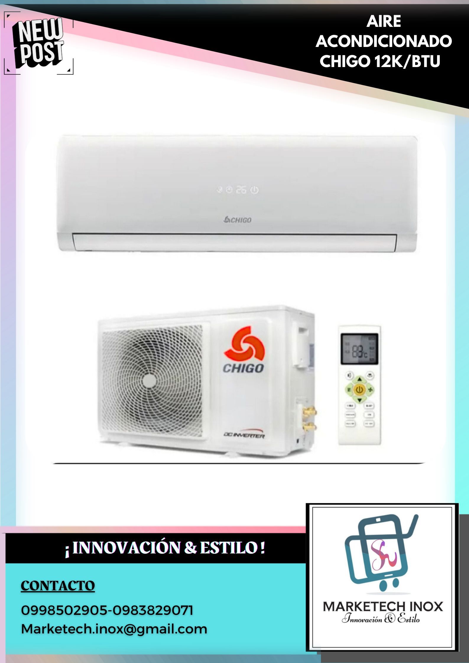 AIRE ACONDICIONADO CHIGO 12K/BTU