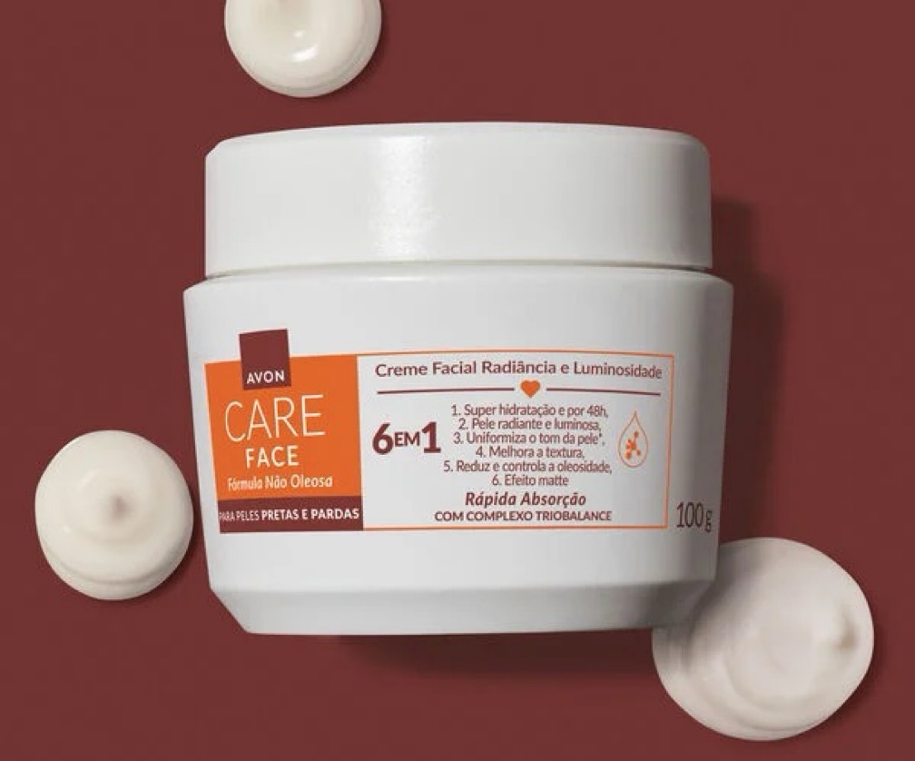 Avon Care Creme Facial Radiância e Luminosidade 6 em 1 (Pretas e Pardas) - 100g