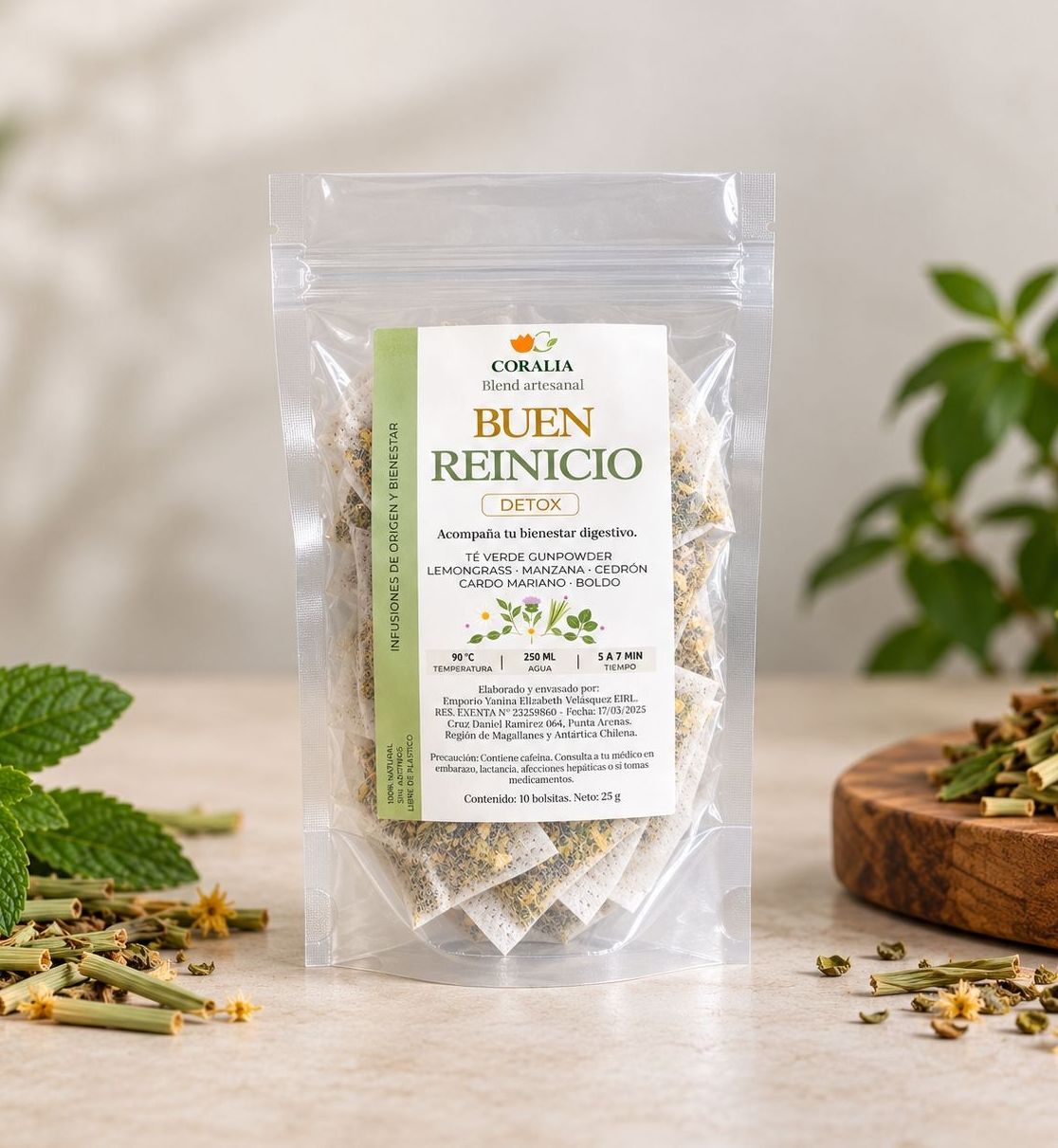 BUEN REINICIO té blend detox - depurativo 10 bolsitas