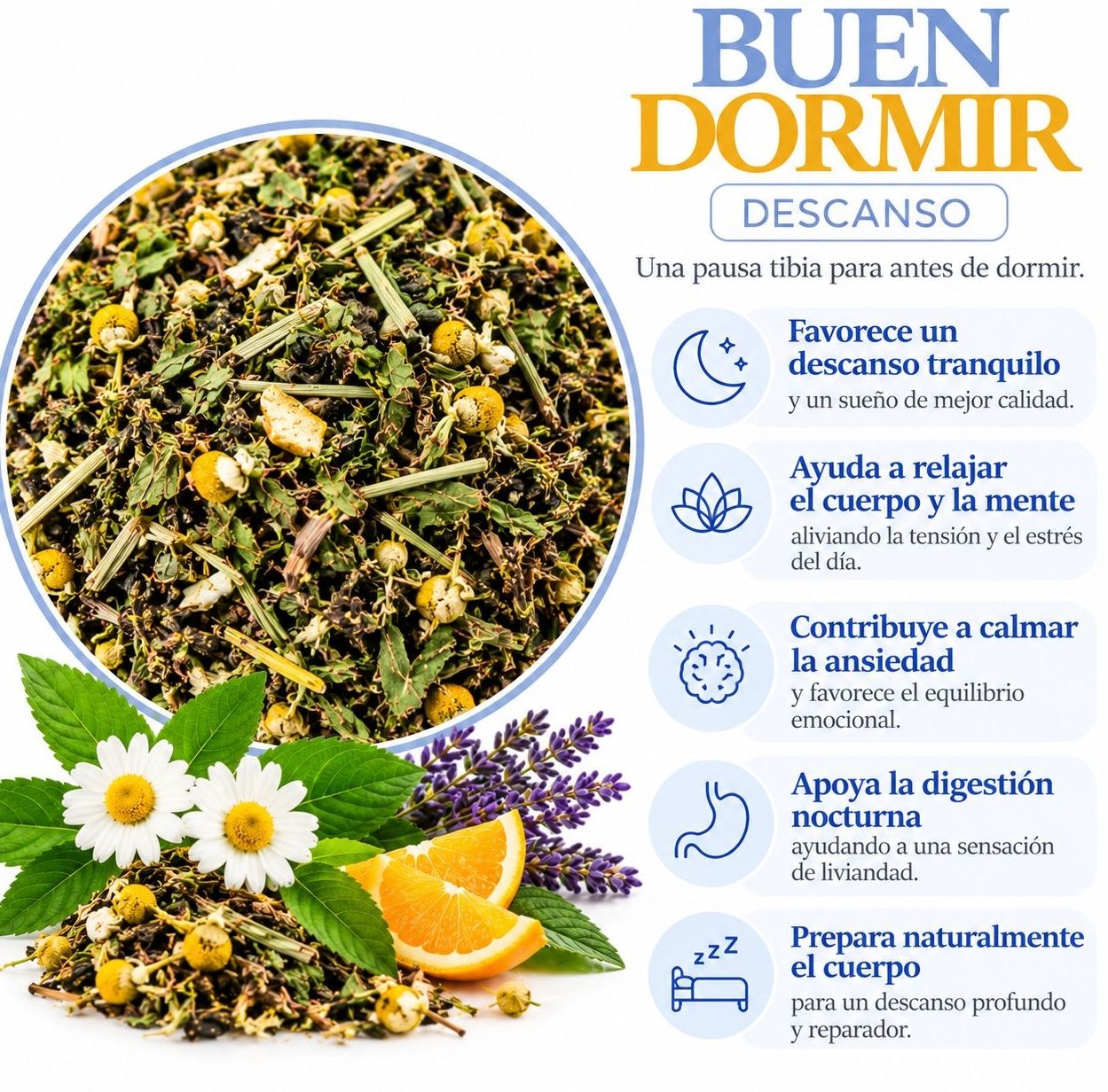 BUEN DESCANSO (sueño reparador) 10 bolsitas re-infucionables