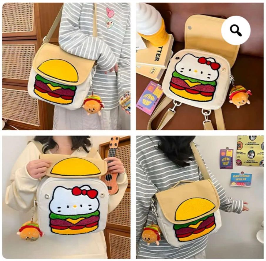 🍔👜Bolsa Mochila de Hello Kitty Hamburguesa 🍔👜