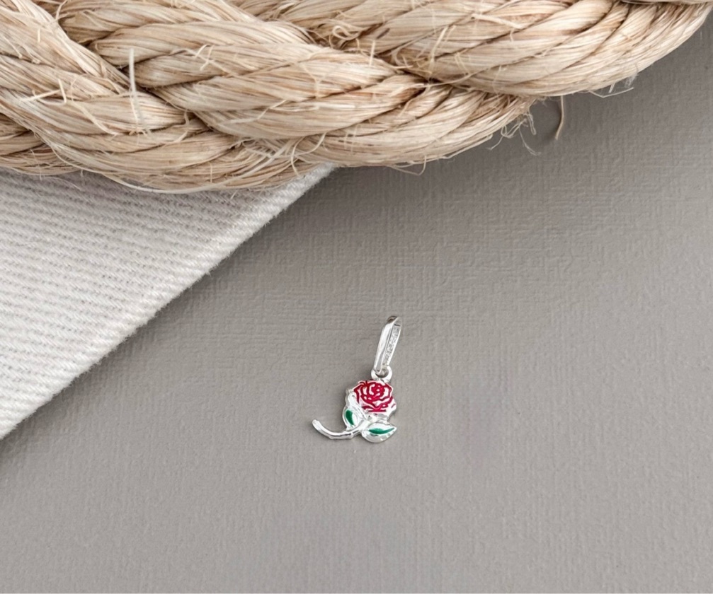 PINGENTE FLOR MAGICA VERMELHA 1CM