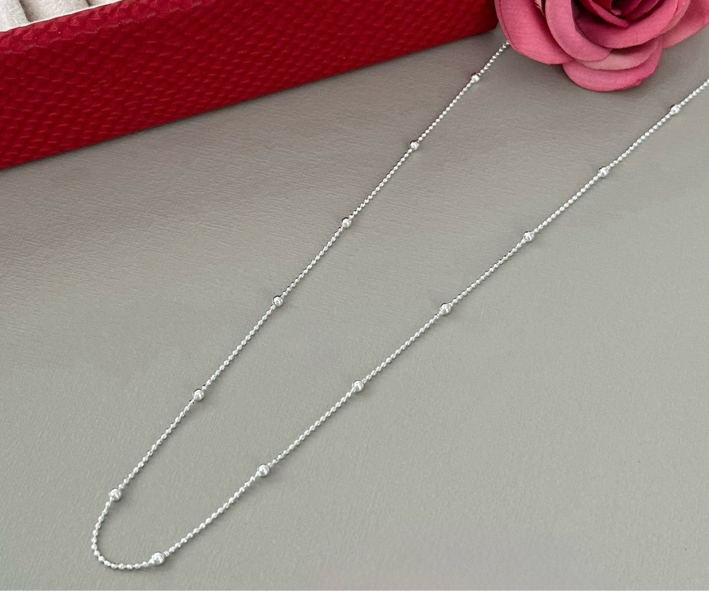 CORRENTE BOLINHA 1MM COM BOLAS 2MM 50CM